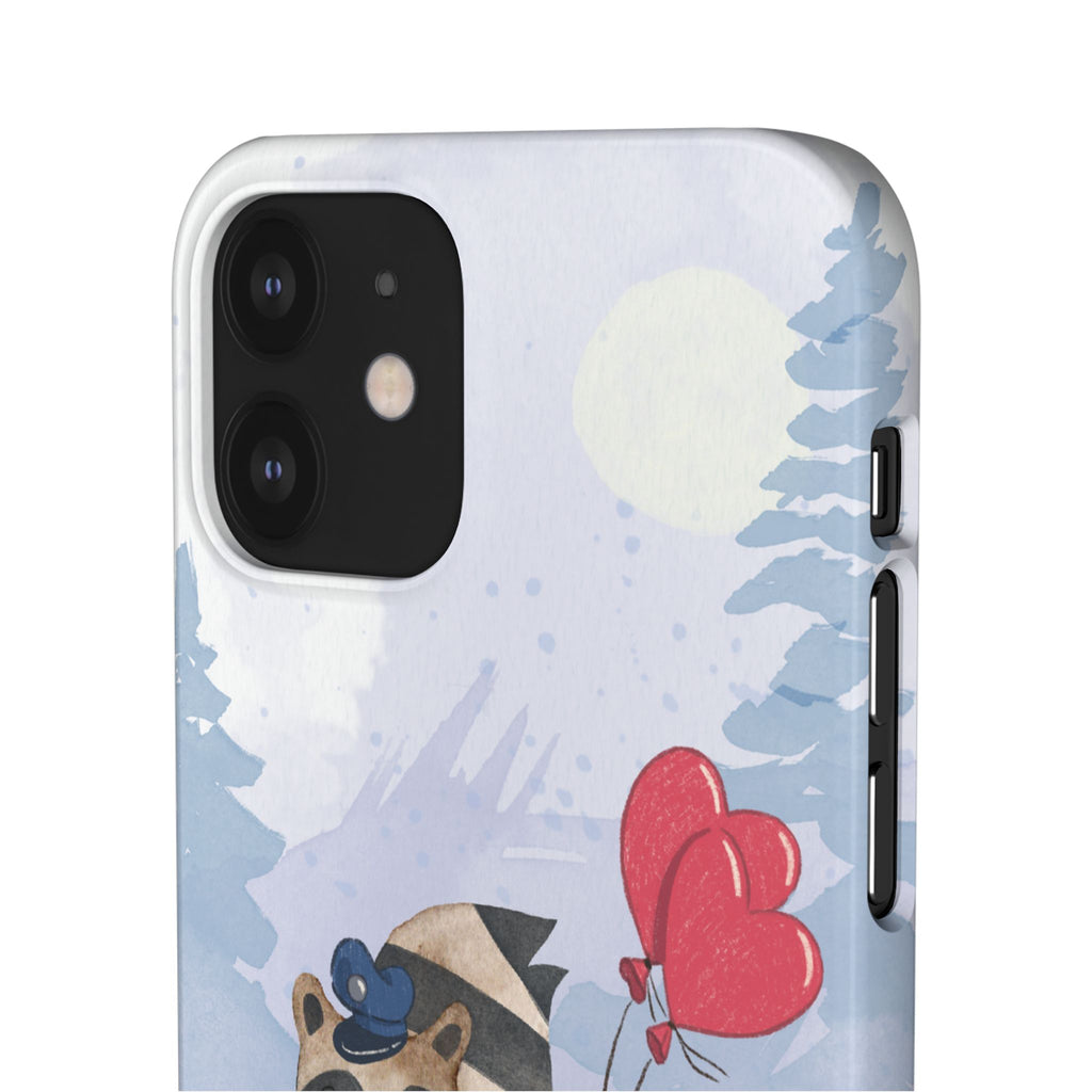Whimsical Animal Snap Case with Love Balloons, Cute Phone Case, Valentine's Day Gift, Animal Lover Accessory, Creative Phone Cover