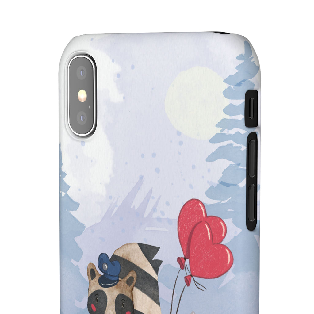 Whimsical Animal Snap Case with Love Balloons, Cute Phone Case, Valentine's Day Gift, Animal Lover Accessory, Creative Phone Cover