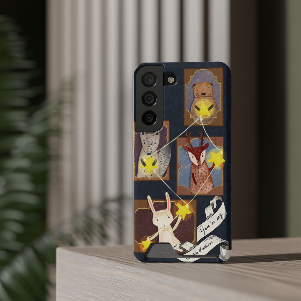 Whimsical Animal Phone Case with Card Holder, Cute Animal Design, Card Storage Case, Ideal for Animal Lovers, Gift for Kids, Birthday
