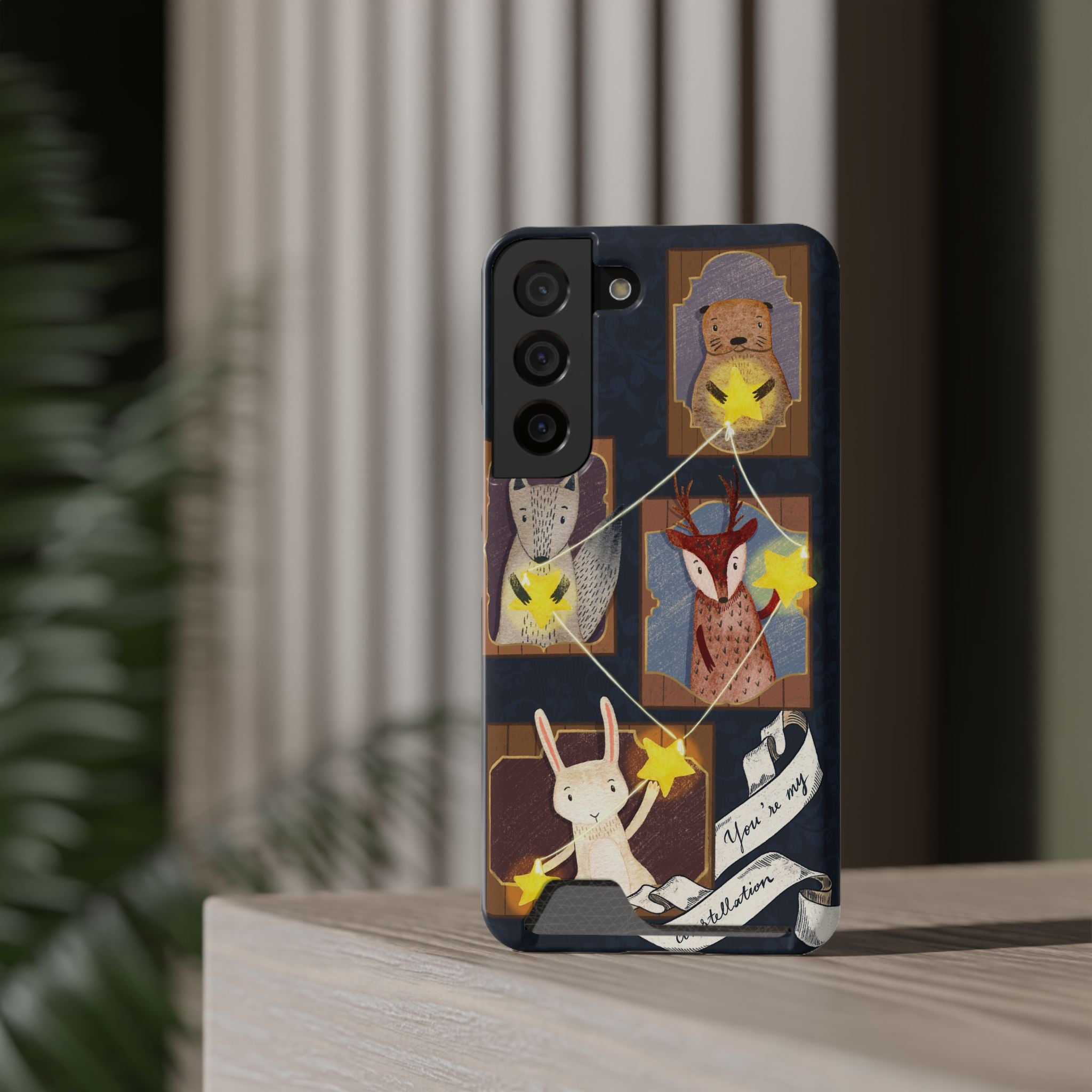 Whimsical Animal Phone Case with Card Holder, Cute Animal Design, Card Storage Case, Ideal for Animal Lovers, Gift for Kids, Birthday