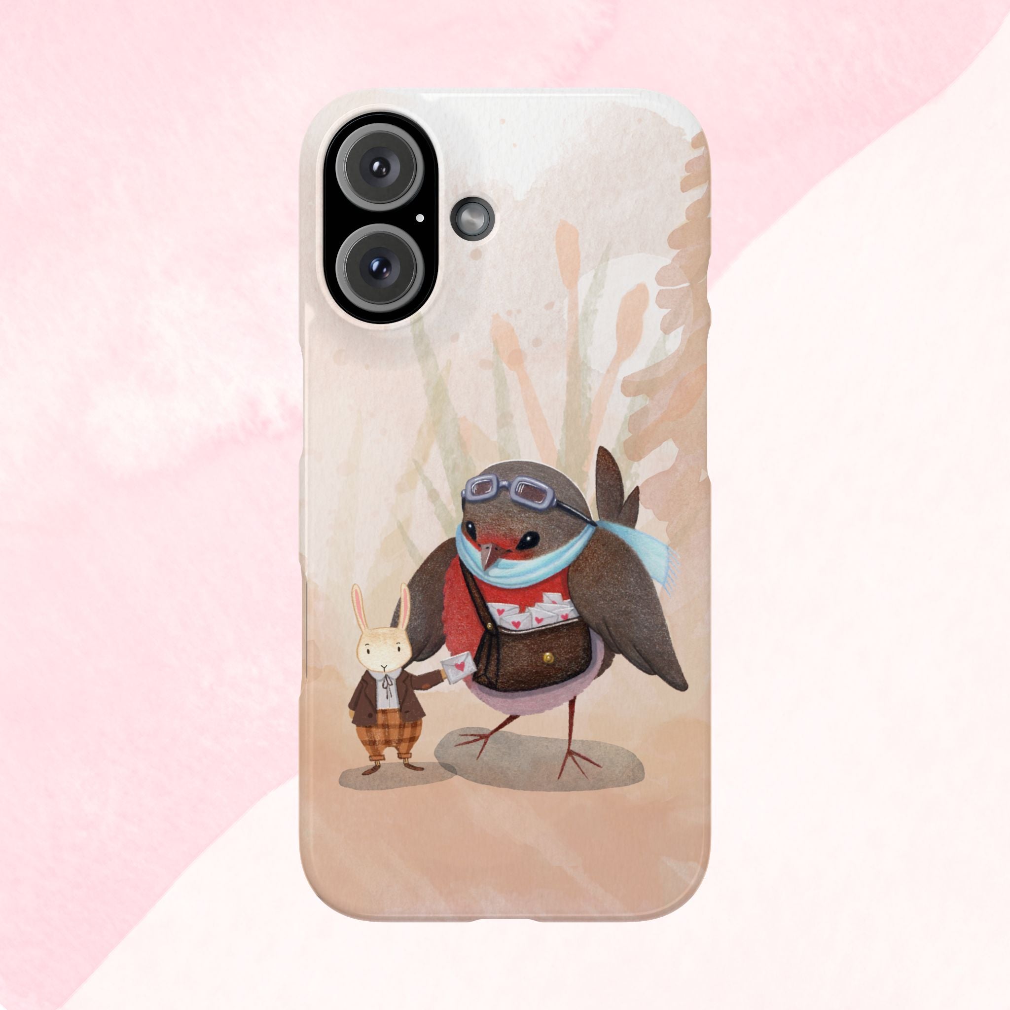 Whimsical Animal Slim Phone Cases - Cute Bird and Rabbit Design, Perfect for Animal Lovers, Gifts for Kids and Teens, Ideal for Birthdays,