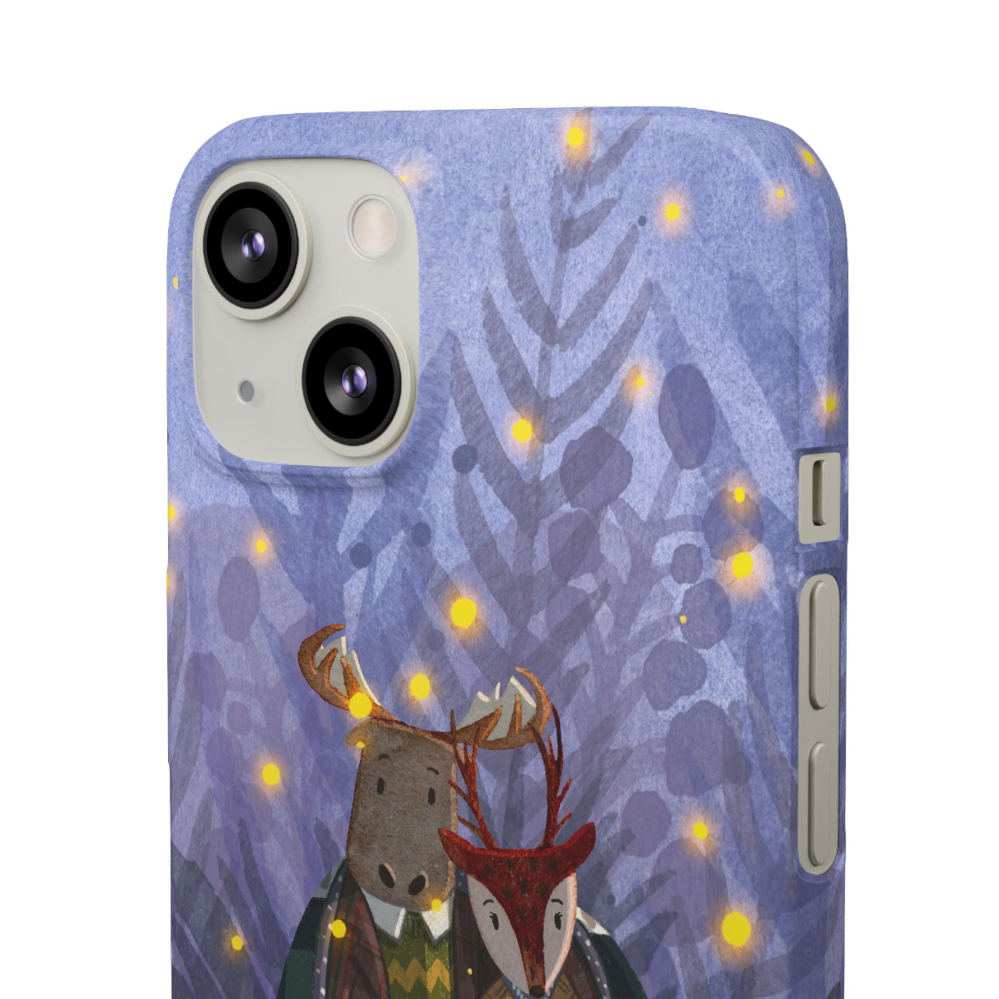 Whimsical Animal Lovers Snap Cases - Cozy Phone Protection, Gift for Nature Lovers, Holiday Decor, Cute Character Design, Animal Couple