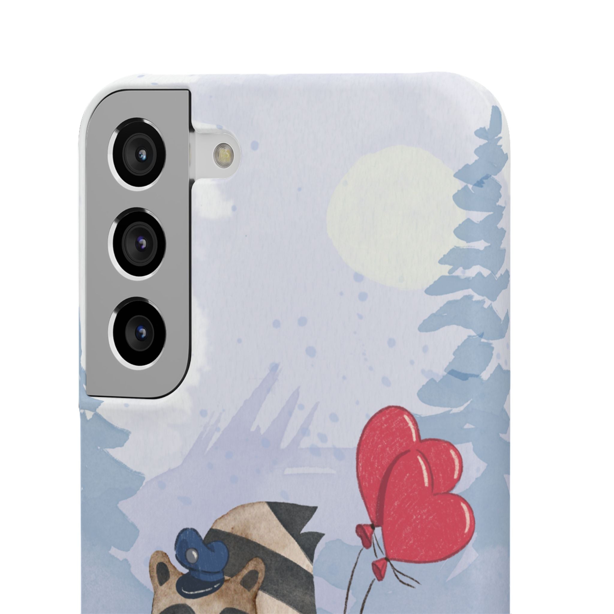 Whimsical Animal Snap Case with Love Balloons, Cute Phone Case, Valentine's Day Gift, Animal Lover Accessory, Creative Phone Cover