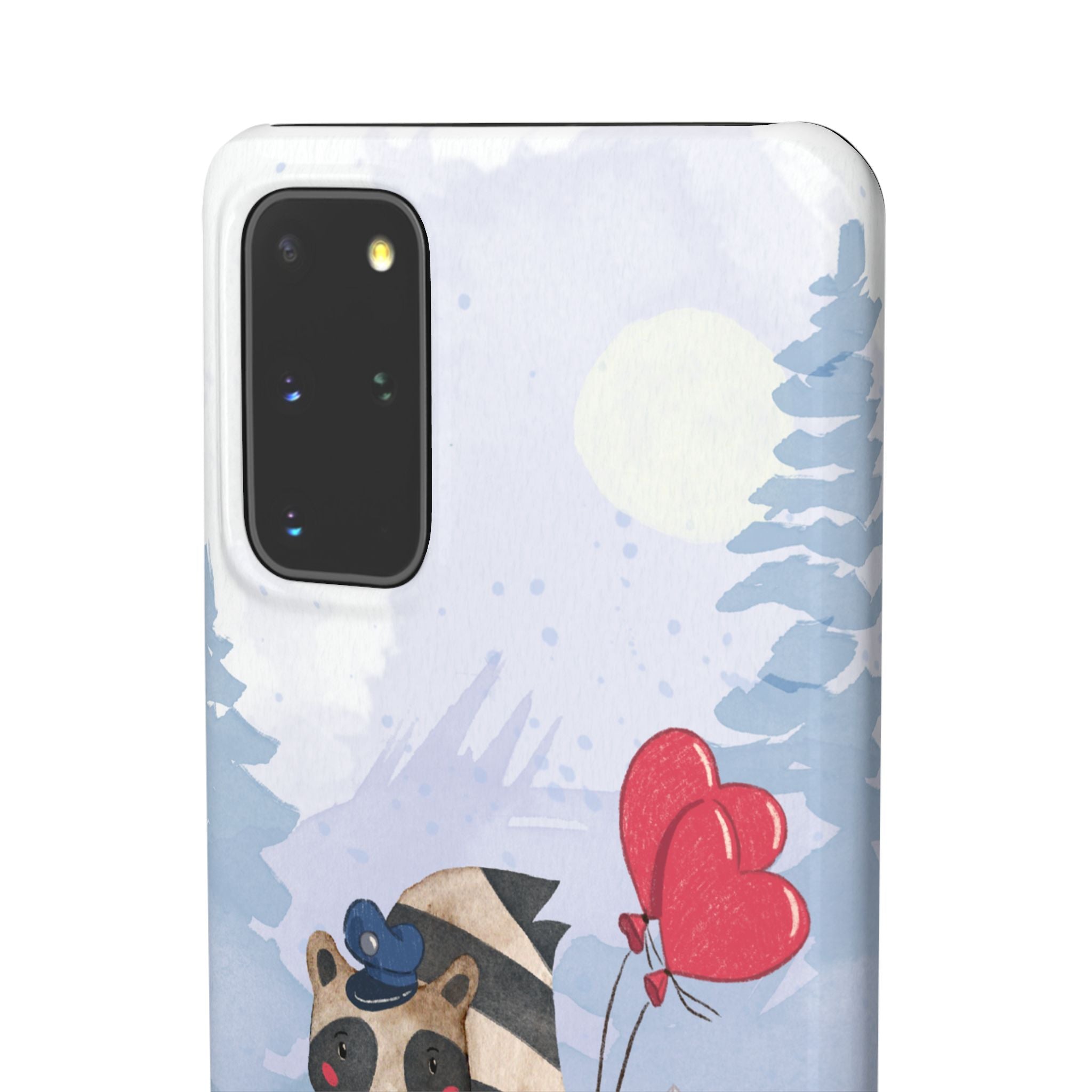 Whimsical Animal Snap Case with Love Balloons, Cute Phone Case, Valentine's Day Gift, Animal Lover Accessory, Creative Phone Cover