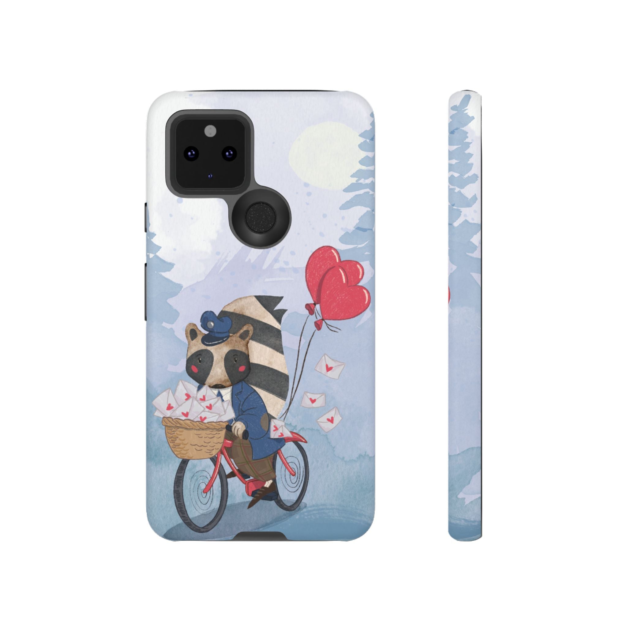 Cute Raccoon Phone Case, Tough Case for Animal Lovers, Valentine's Day Gift, Whimsical Phone Accessory, Gifts for Kids