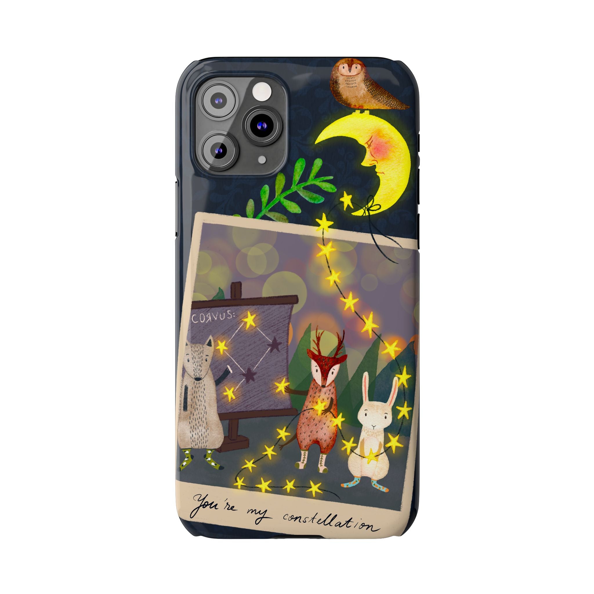 Constellation Friends iPhone Case, Starlit Woodland Photo Cover, Cute Gift for Birthday, Kawaii Design, iPhone 7 8 X XR XS 11 12 13 14 15 16