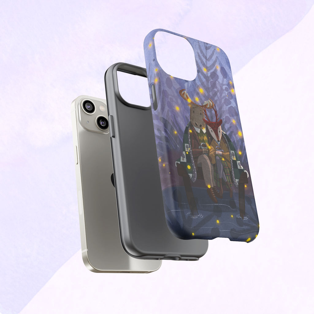 Cozy Couple Phone Case, Cute Animal Lovers Gift, Nature Aesthetic, Perfect for Holidays, Personalized Phone Accessories, Gift for Her