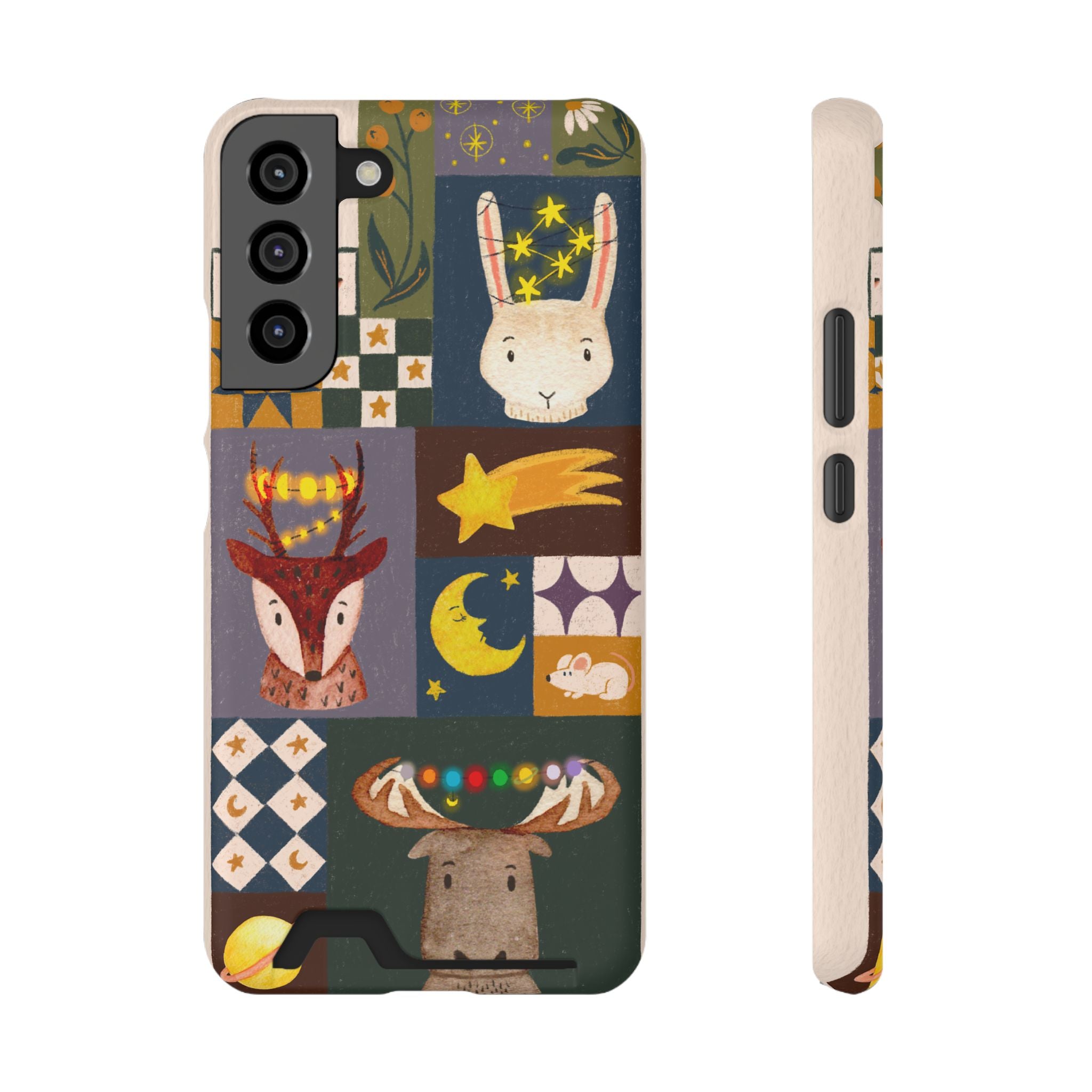 Magical Animal Phone Case with Card Holder - Cute Gift for Animal Lovers, Interesting Phone Accessory, Unique Holiday Gift, Nature-Inspired