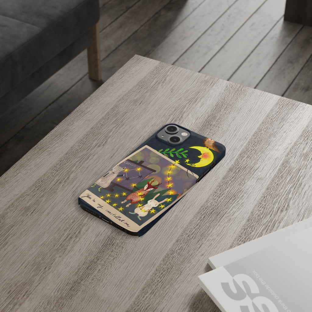 Constellation Friends iPhone Case, Starlit Woodland Photo Cover, Cute Gift for Birthday, Kawaii Design, iPhone 7 8 X XR XS 11 12 13 14 15 16