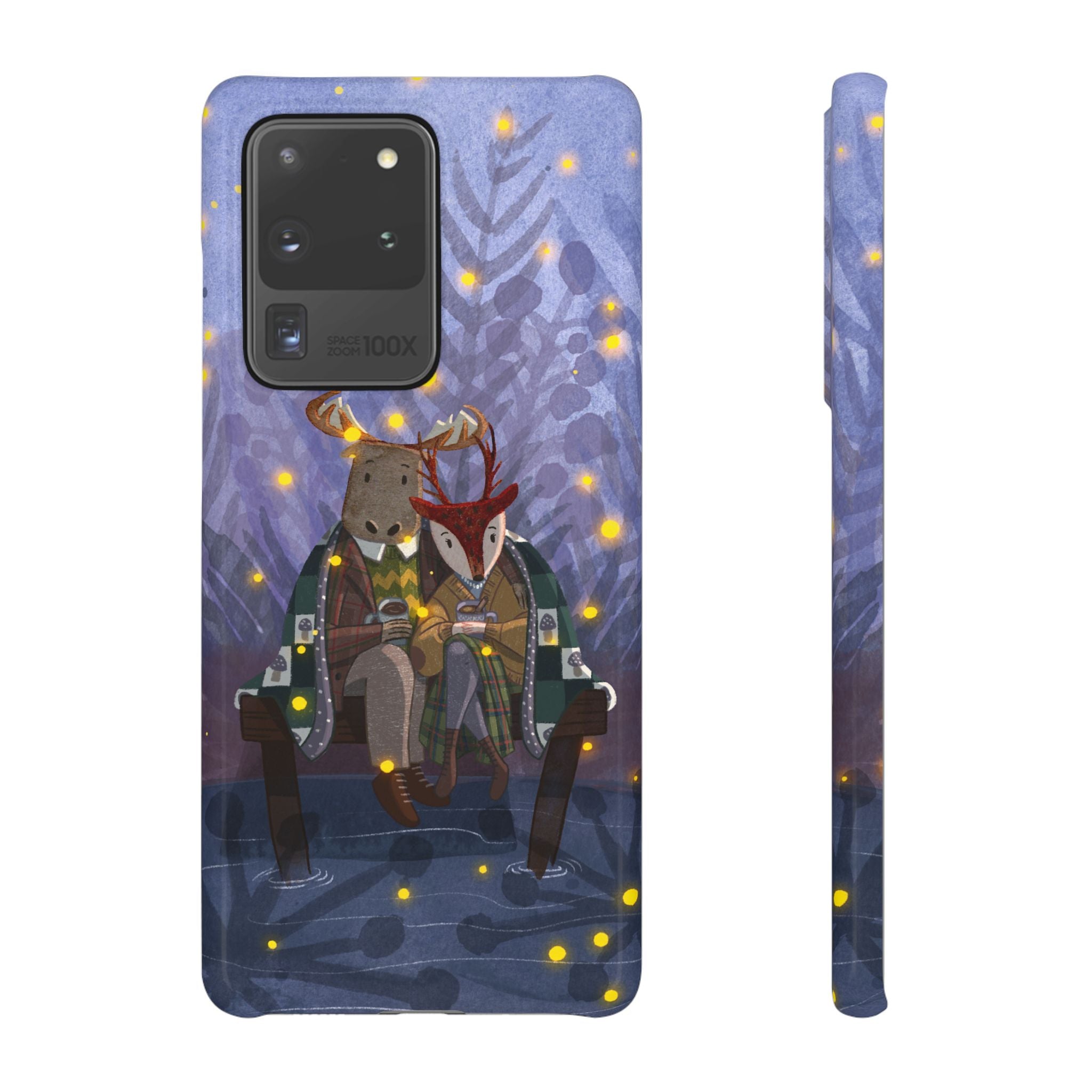 Whimsical Animal Lovers Snap Cases - Cozy Phone Protection, Gift for Nature Lovers, Holiday Decor, Cute Character Design, Animal Couple