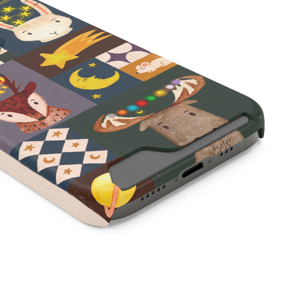 Magical Animal Phone Case with Card Holder - Cute Gift for Animal Lovers, Interesting Phone Accessory, Unique Holiday Gift, Nature-Inspired