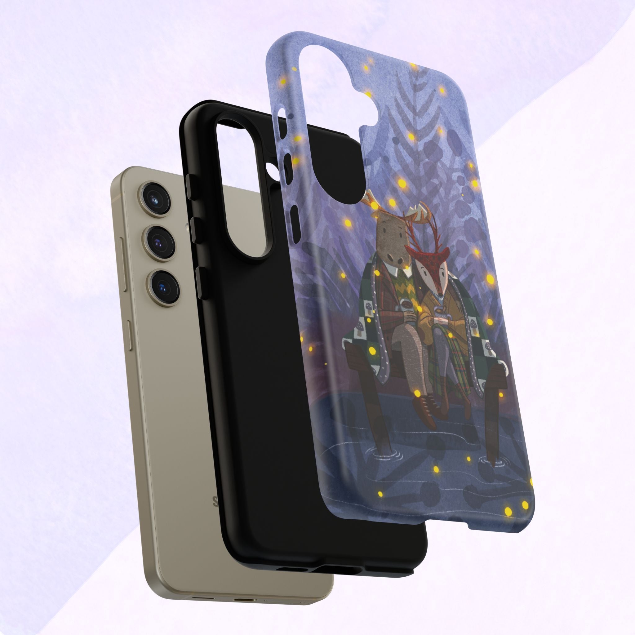 Cozy Couple Phone Case, Cute Animal Lovers Gift, Nature Aesthetic, Perfect for Holidays, Personalized Phone Accessories, Gift for Her