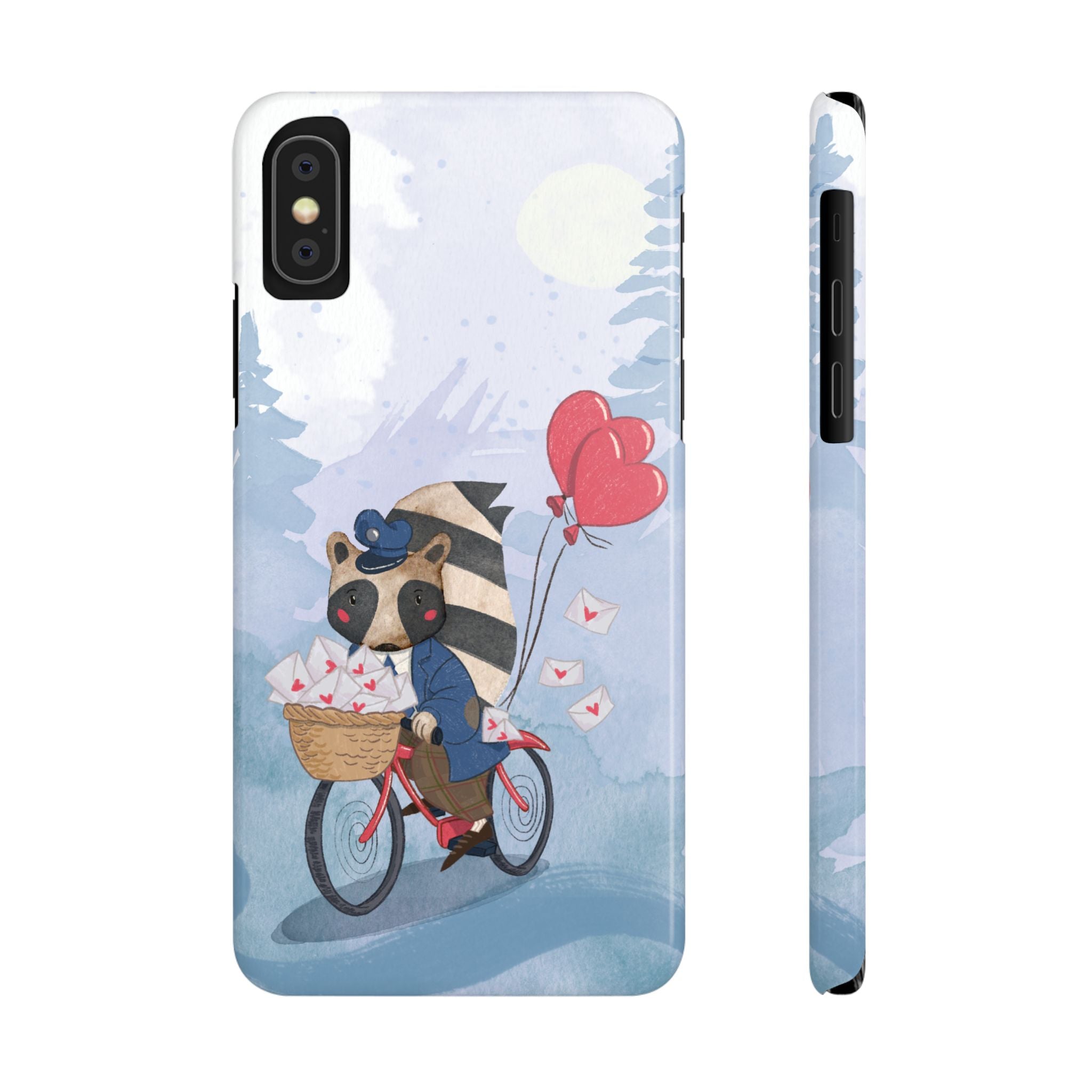 Whimsical Raccoon Slim Phone Case | Cute Animal Design | Perfect for Nature Lovers, Gifts, Birthdays, Valentines Day, Everyday Use