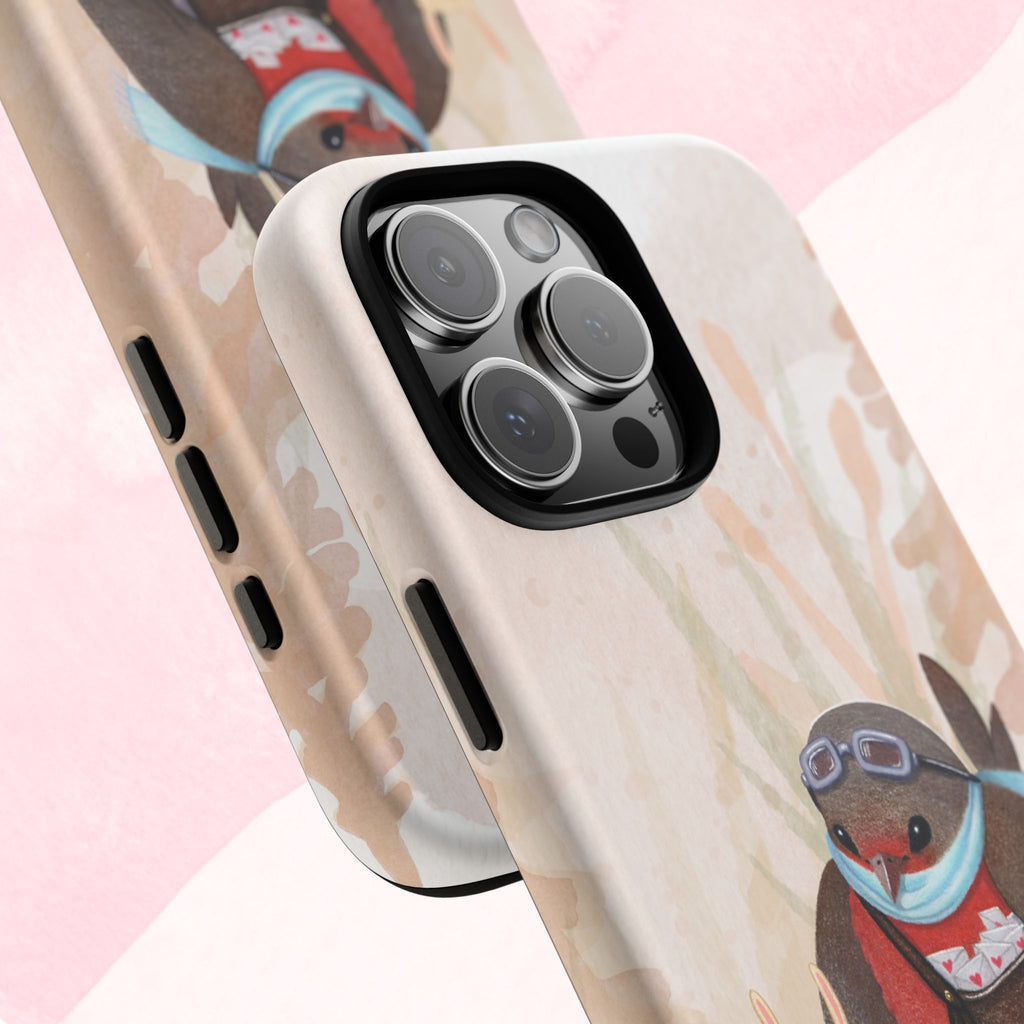 Whimsical Animal Phone Case, Cute Bird and Rabbit Design, Animal Lovers Gift, Nature-Themed Accessory, Eco-Friendly Tech Cover