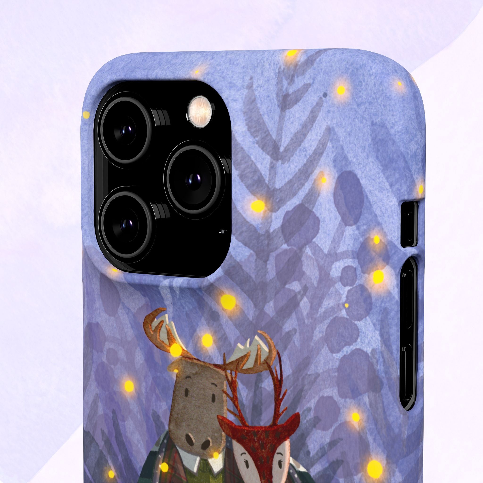 Whimsical Animal Lovers Snap Cases - Cozy Phone Protection, Gift for Nature Lovers, Holiday Decor, Cute Character Design, Animal Couple