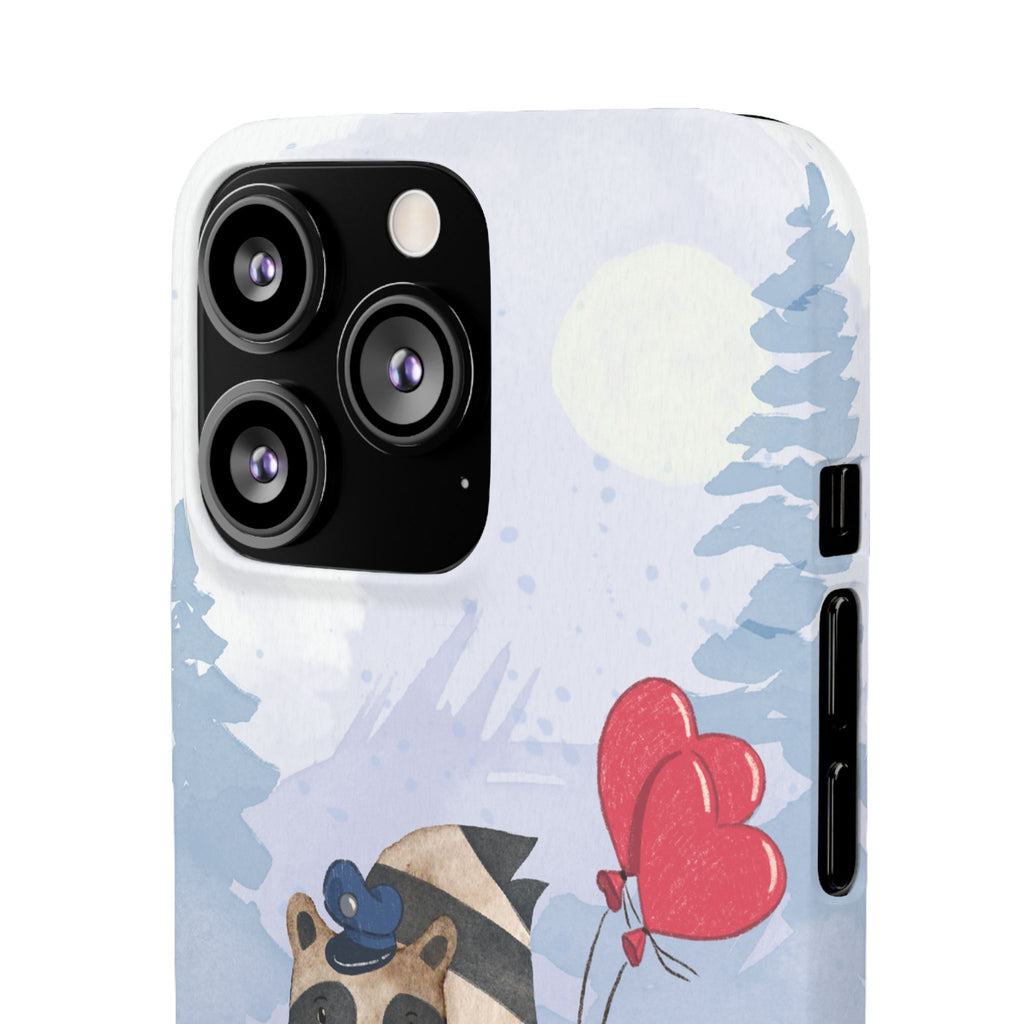 Whimsical Animal Snap Case with Love Balloons, Cute Phone Case, Valentine's Day Gift, Animal Lover Accessory, Creative Phone Cover