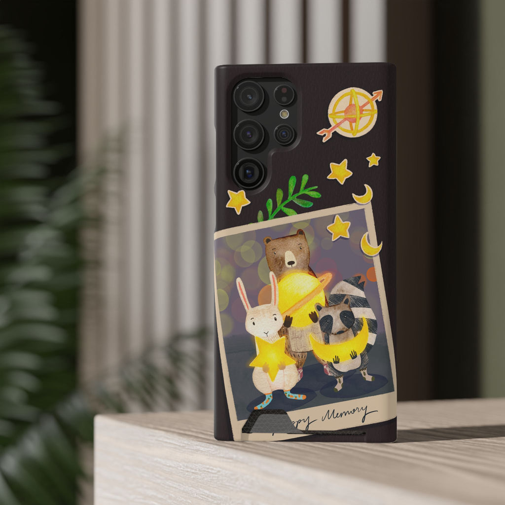 Whimsical Phone Case with Card Holder - Cute Animal Friends Design, Perfect Gift for Animal Lovers, Birthday, Everyday Use, Cute Accessory