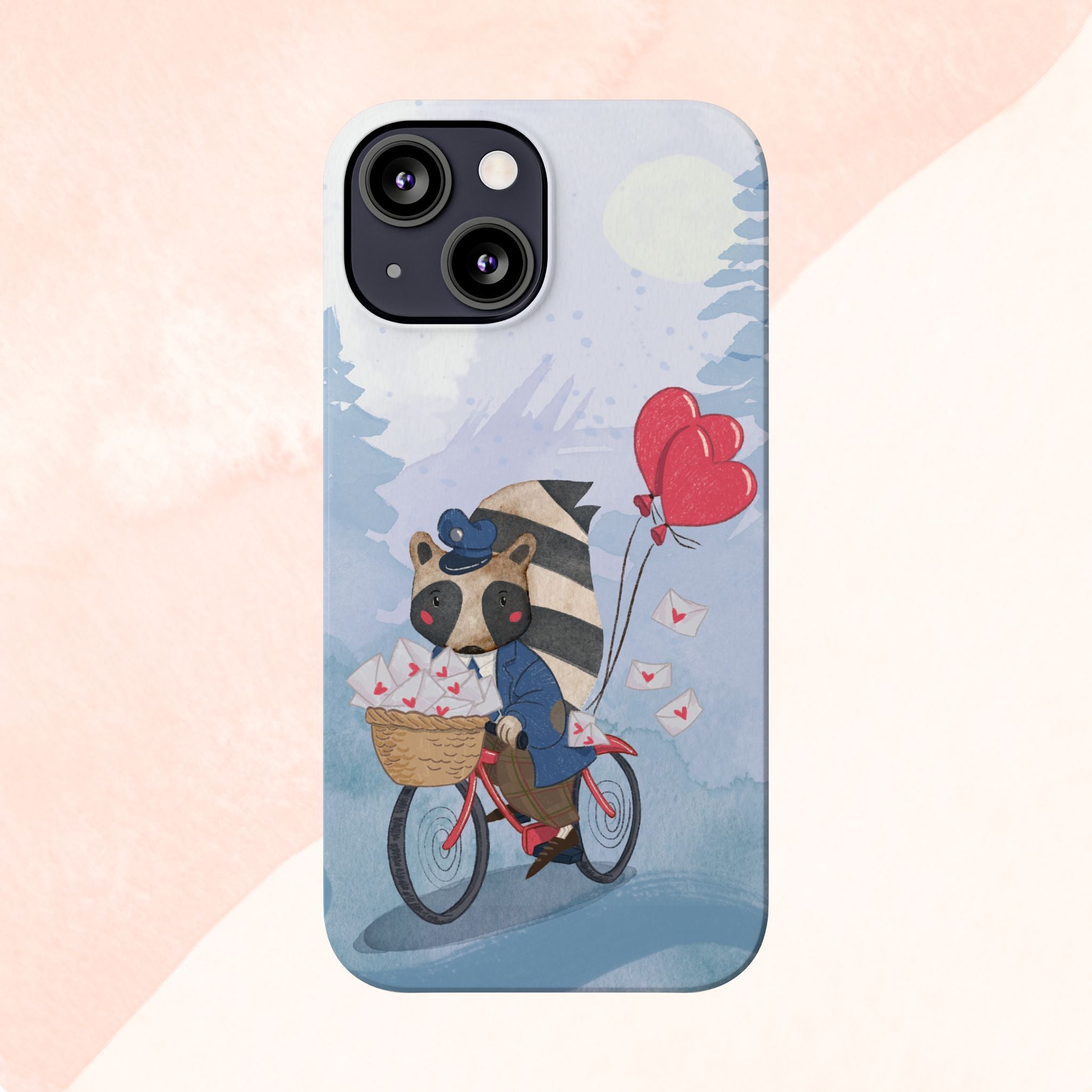Whimsical Raccoon Slim Phone Case | Cute Animal Design | Perfect for Nature Lovers, Gifts, Birthdays, Valentines Day, Everyday Use