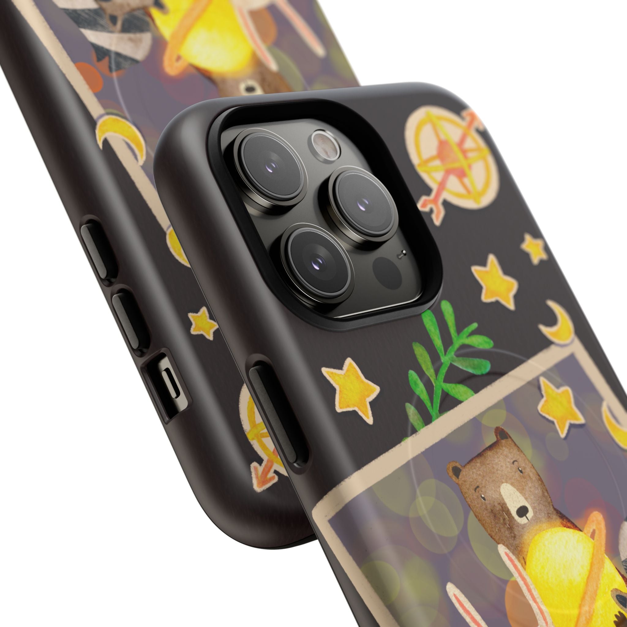 Tough Magnetic Cases, Whimsical Animal Phone Case, Cute Bear Rabbit Raccoon Design, Cute gift for her, Birthdays, iPhone 14 15 16 pro max