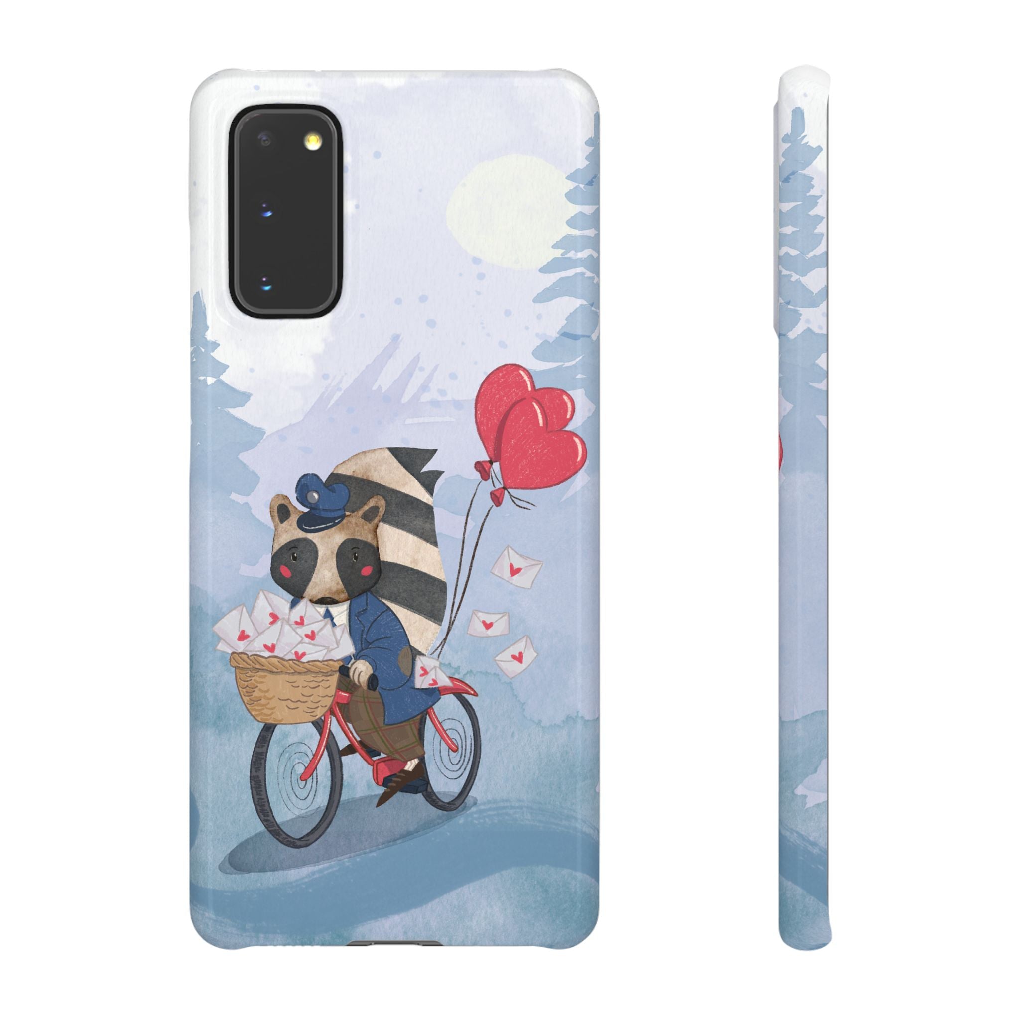Whimsical Animal Snap Case with Love Balloons, Cute Phone Case, Valentine's Day Gift, Animal Lover Accessory, Creative Phone Cover