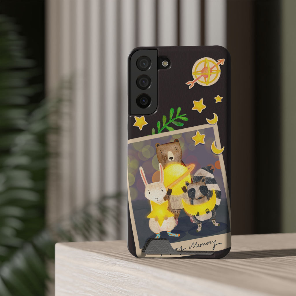 Whimsical Phone Case with Card Holder - Cute Animal Friends Design, Perfect Gift for Animal Lovers, Birthday, Everyday Use, Cute Accessory