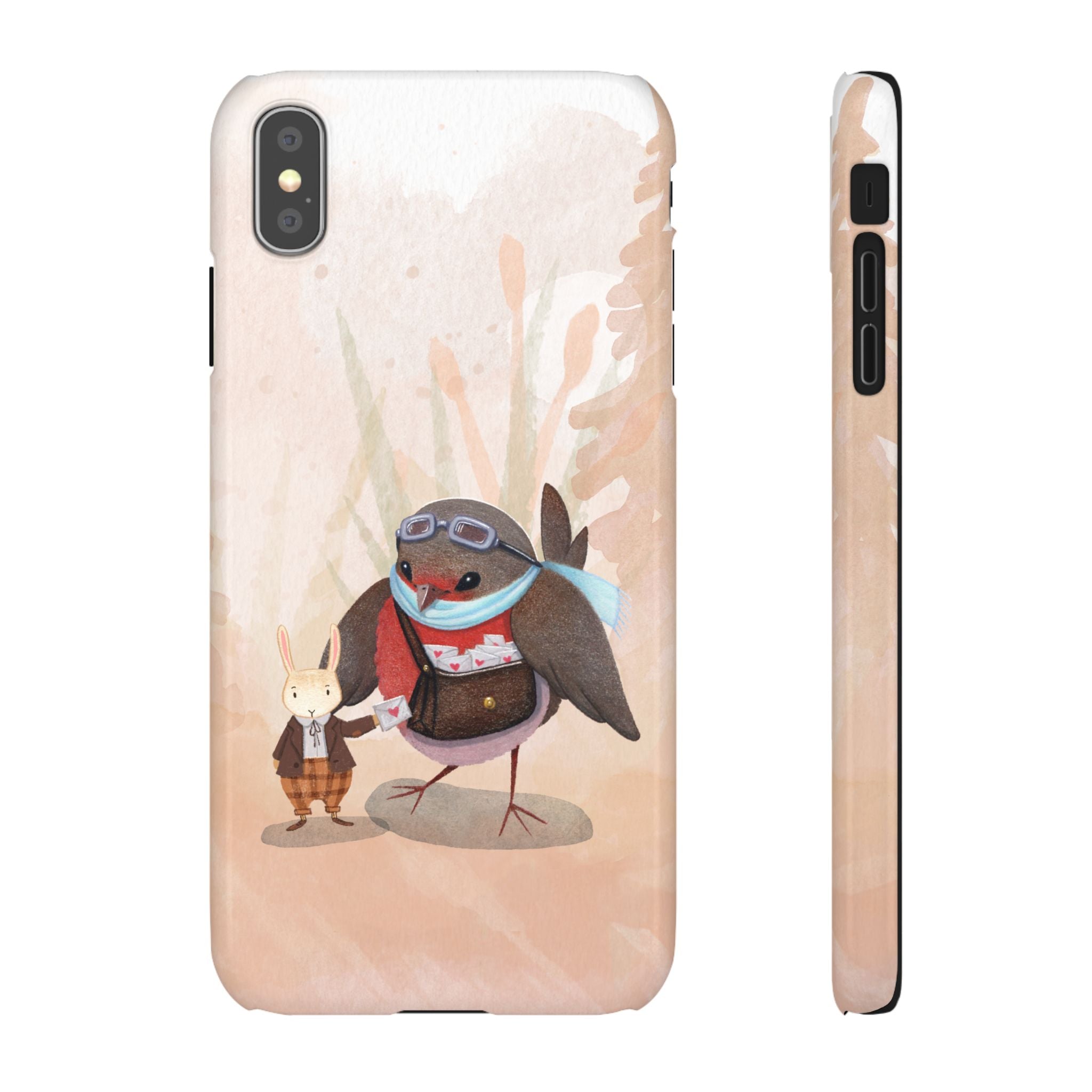 Whimsical Animal Snap Cases, Cute Phone Case, Handmade Bird and Bunny Design, Gift for Animal Lovers, Unique Smartphone Cover