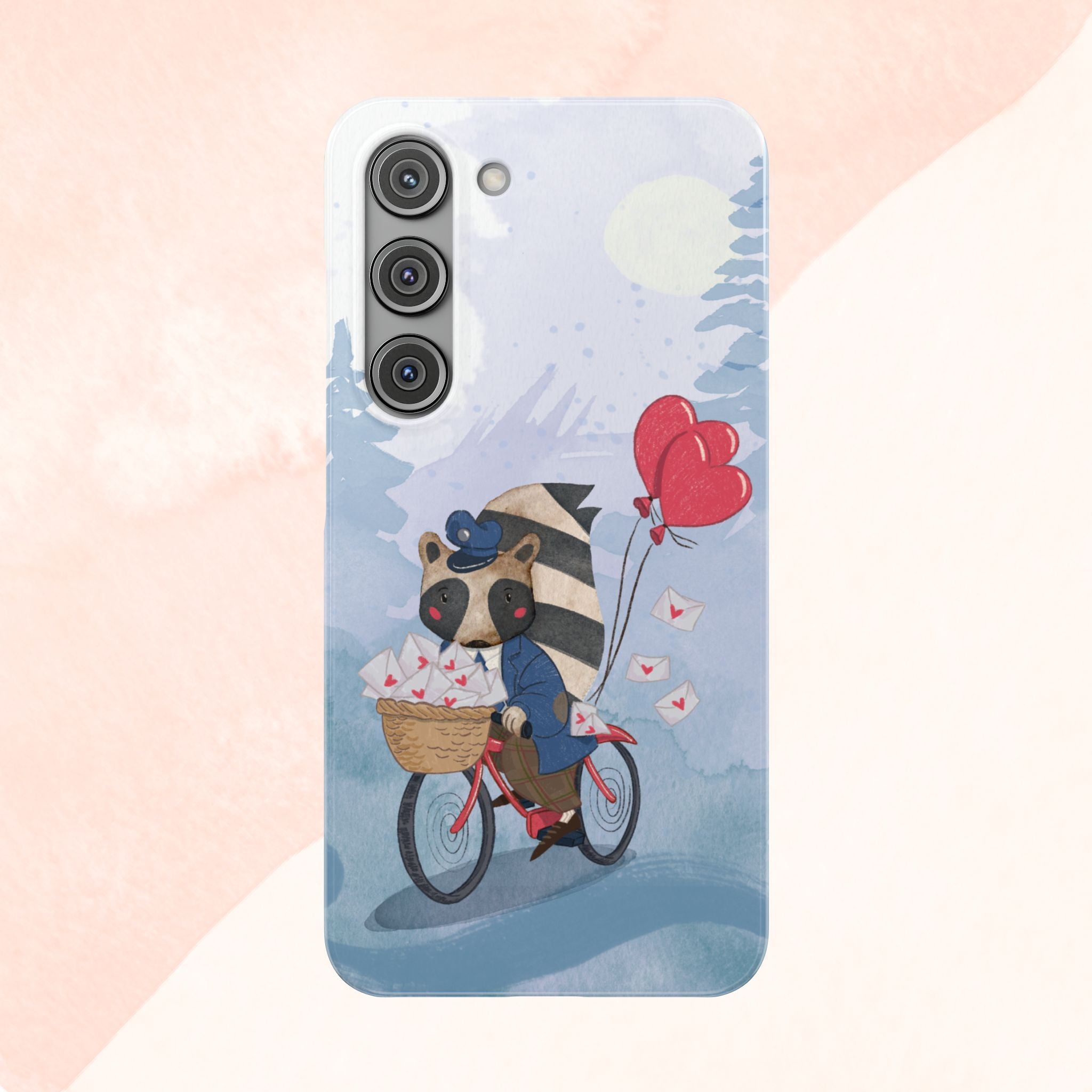 Whimsical Raccoon Slim Phone Case | Cute Animal Design | Perfect for Nature Lovers, Gifts, Birthdays, Valentines Day, Everyday Use