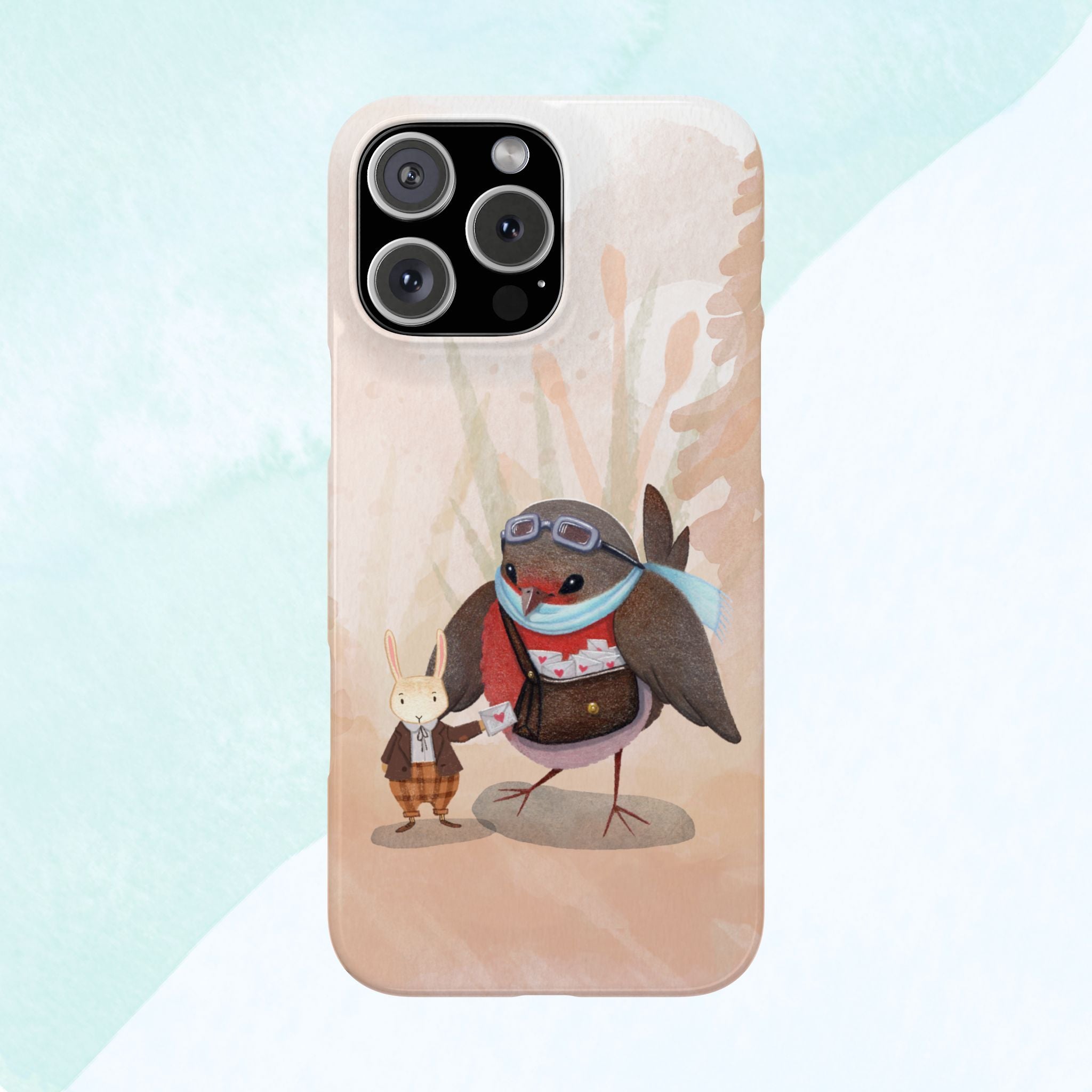 Whimsical Animal Snap Cases, Cute Phone Case, Handmade Bird and Bunny Design, Gift for Animal Lovers, Unique Smartphone Cover