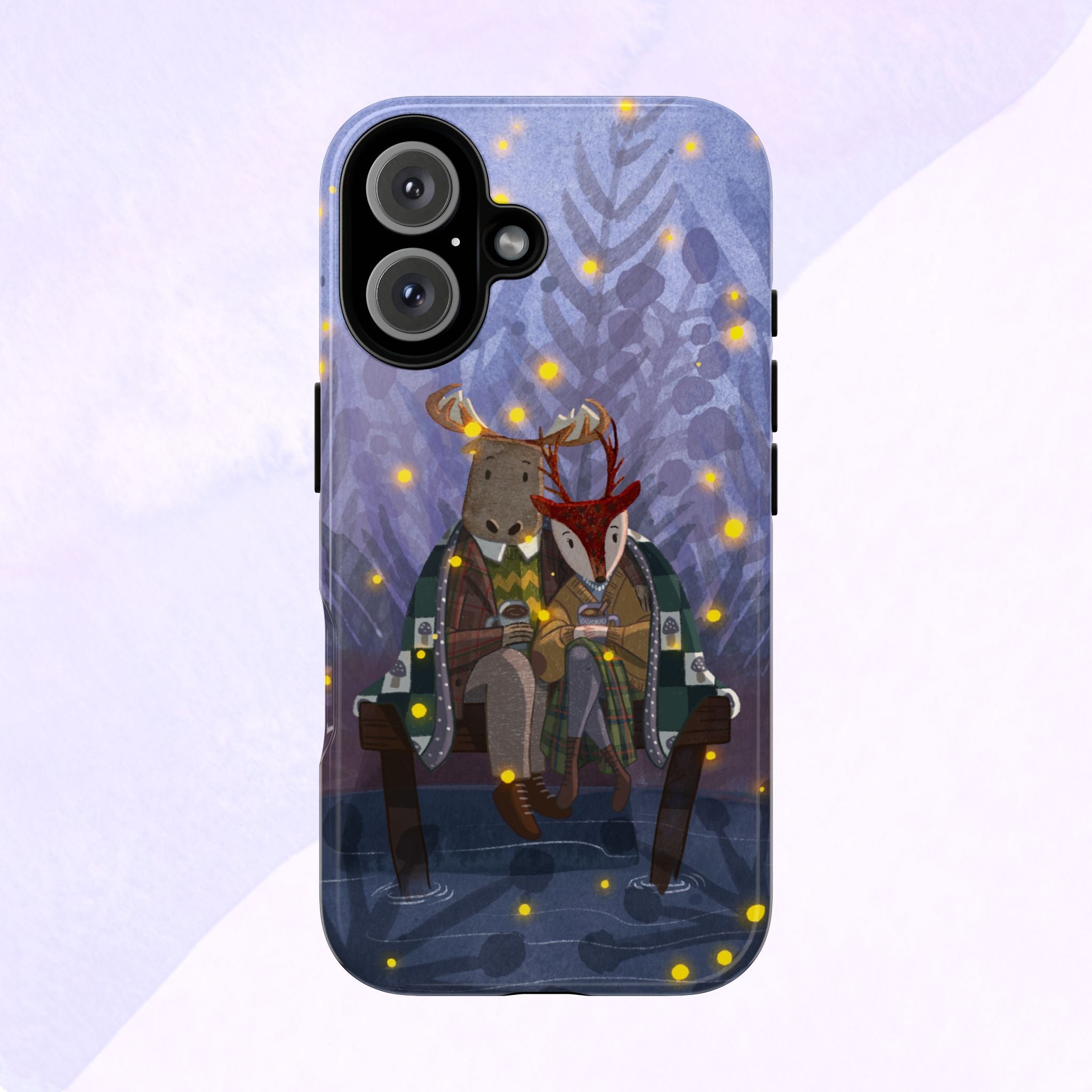 Cozy Couple Phone Case, Cute Animal Lovers Gift, Nature Aesthetic, Perfect for Holidays, Personalized Phone Accessories, Gift for Her