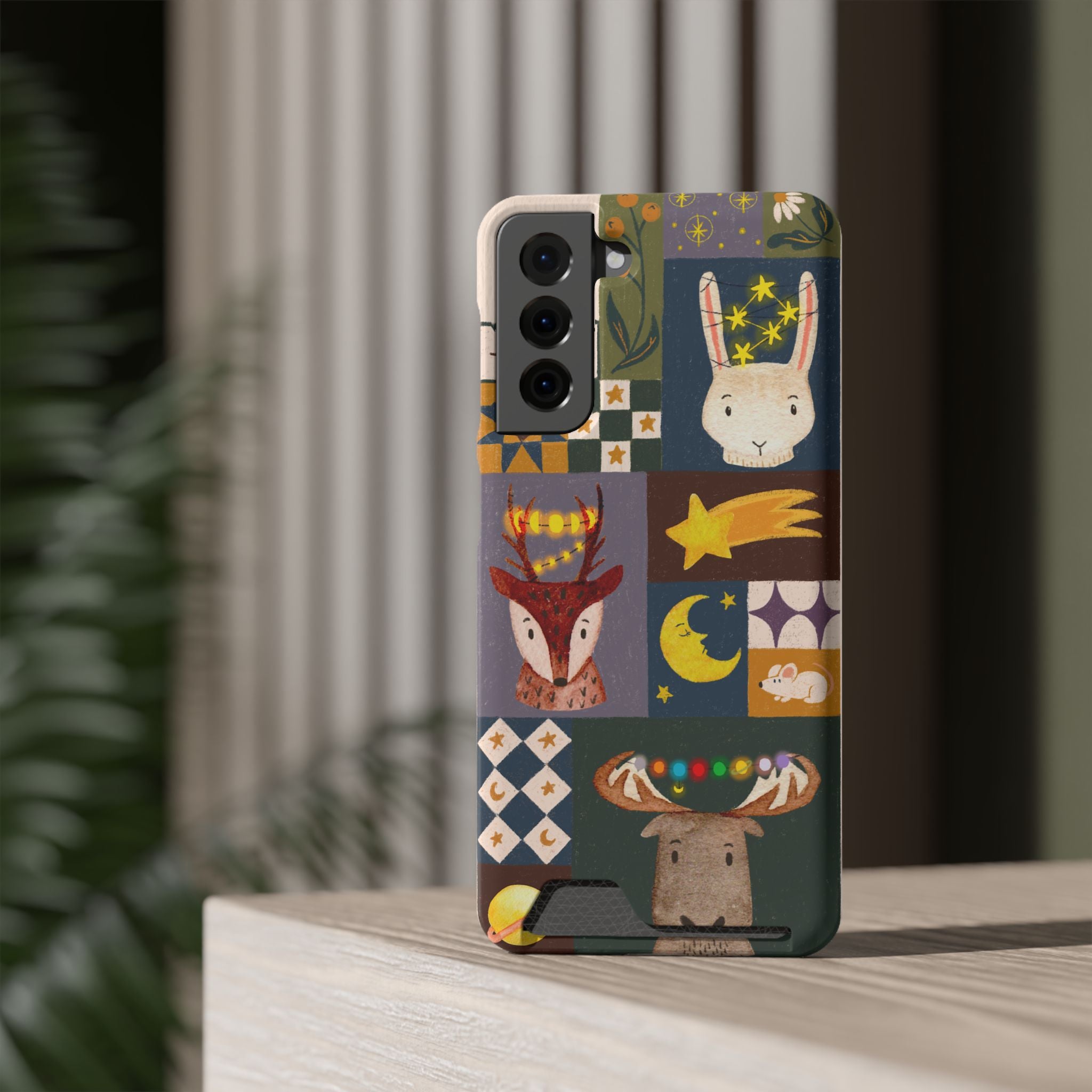 Magical Animal Phone Case with Card Holder - Cute Gift for Animal Lovers, Interesting Phone Accessory, Unique Holiday Gift, Nature-Inspired
