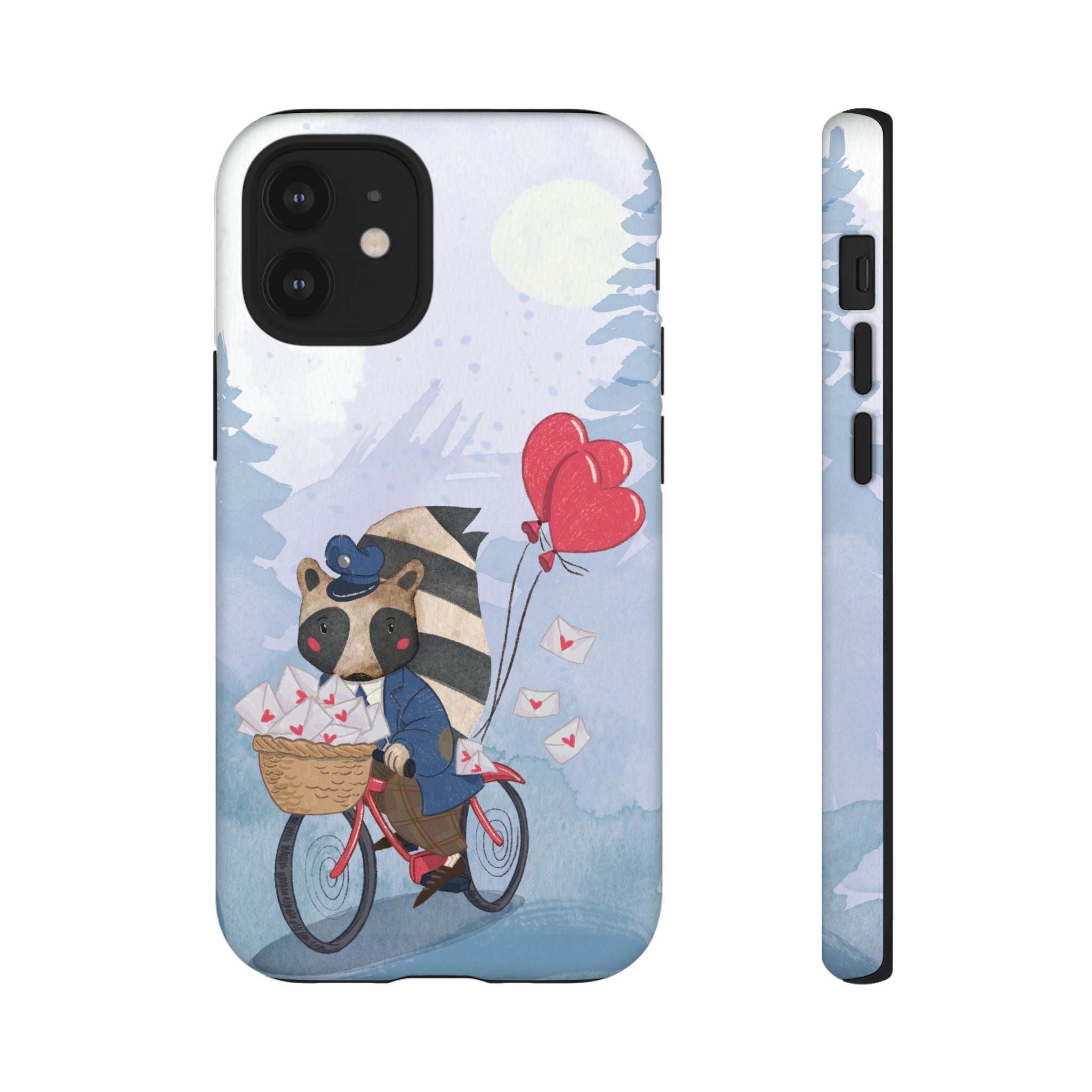 Cute Raccoon Phone Case, Tough Case for Animal Lovers, Valentine's Day Gift, Whimsical Phone Accessory, Gifts for Kids