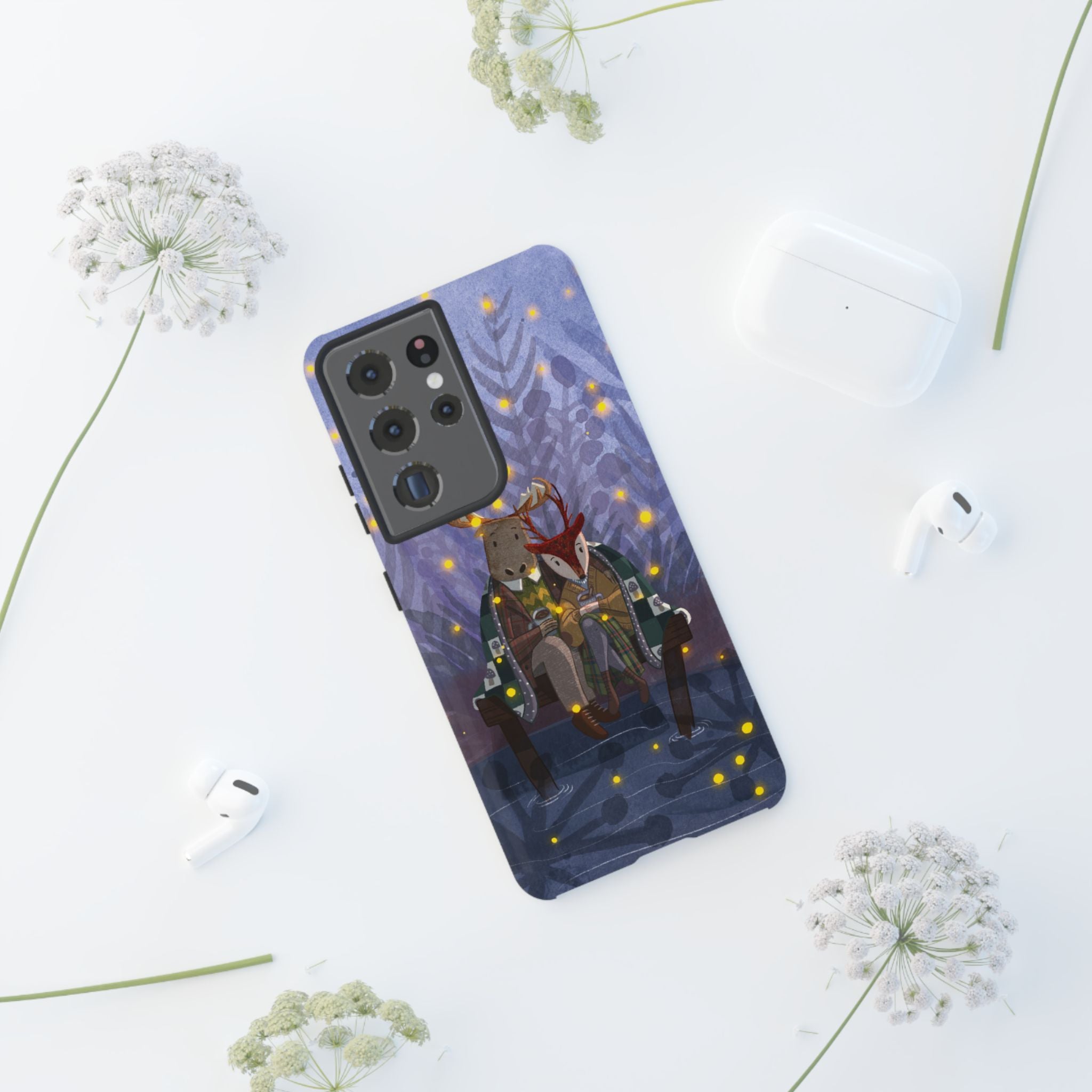 Cozy Couple Phone Case, Cute Animal Lovers Gift, Nature Aesthetic, Perfect for Holidays, Personalized Phone Accessories, Gift for Her