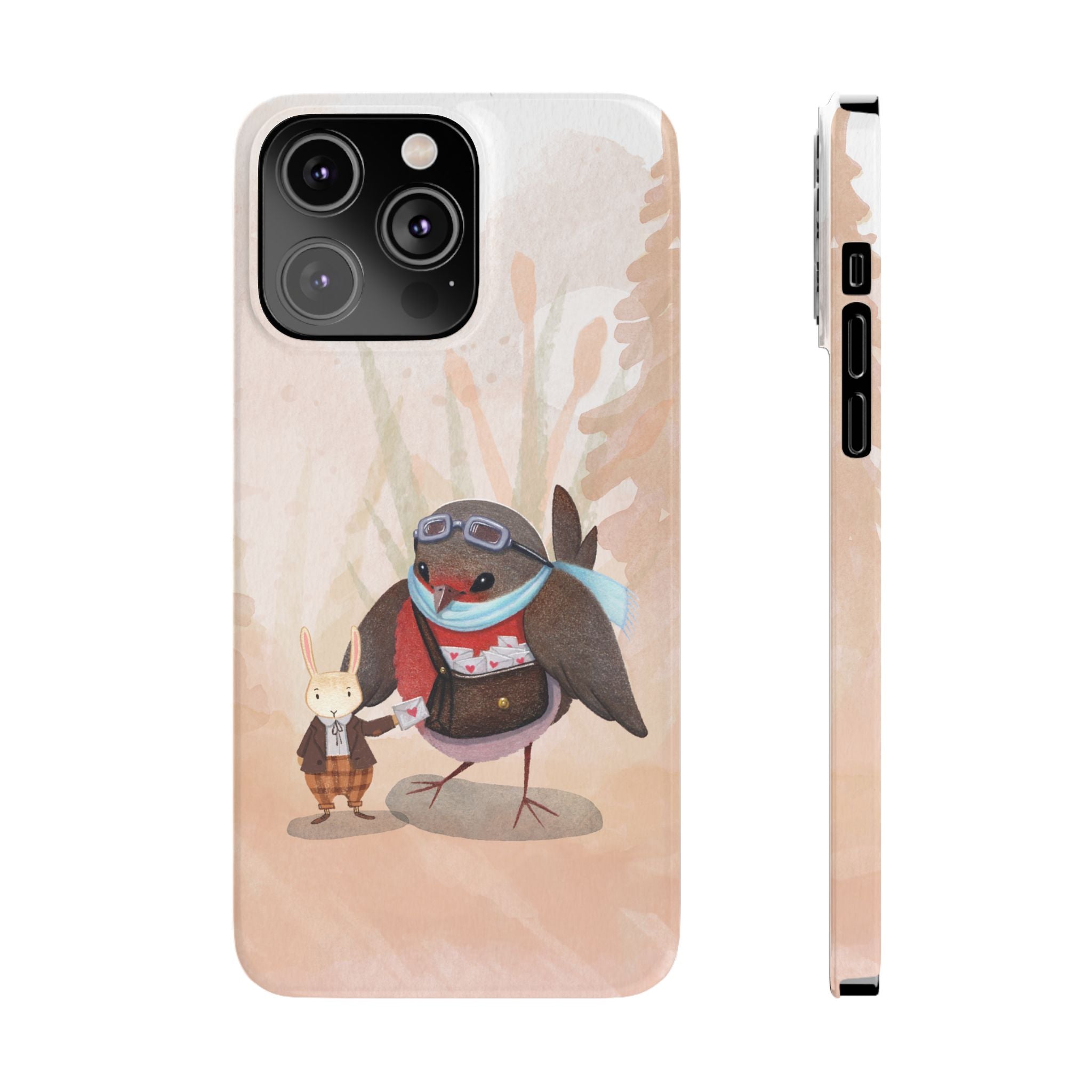 Whimsical Animal Slim Phone Cases - Cute Bird and Rabbit Design, Perfect for Animal Lovers, Gifts for Kids and Teens, Ideal for Birthdays,
