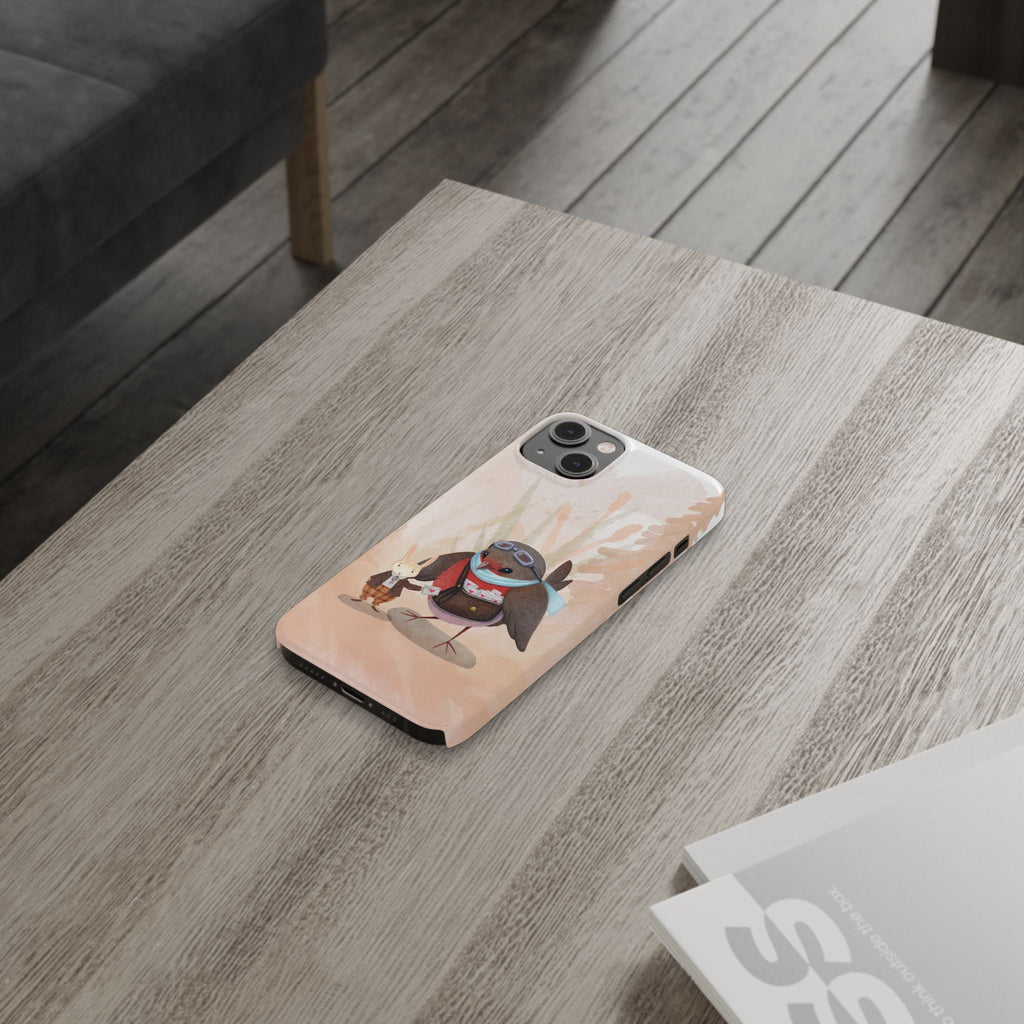 Whimsical Animal Slim Phone Cases - Cute Bird and Rabbit Design, Perfect for Animal Lovers, Gifts for Kids and Teens, Ideal for Birthdays,