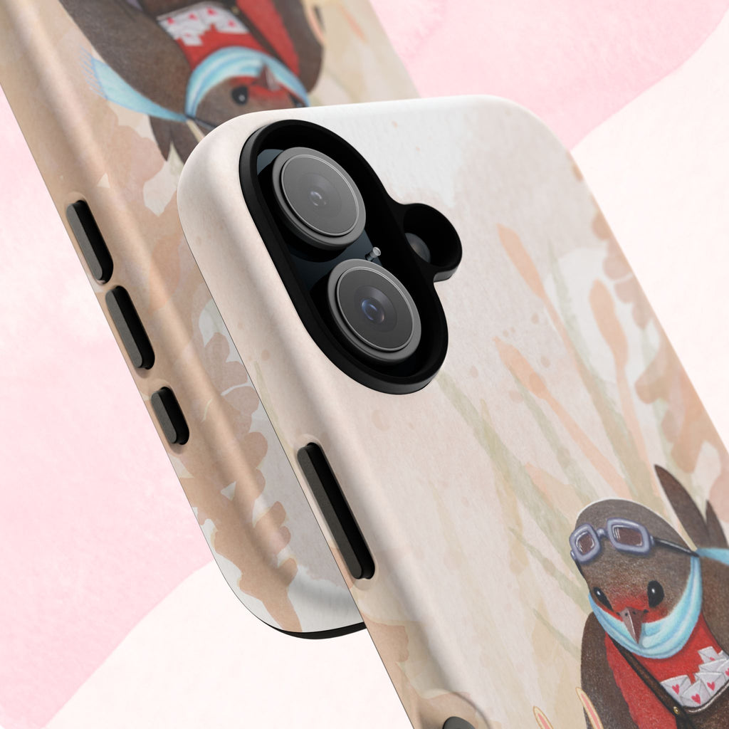Whimsical Animal Phone Case, Cute Bird and Rabbit Design, Animal Lovers Gift, Nature-Themed Accessory, Eco-Friendly Tech Cover