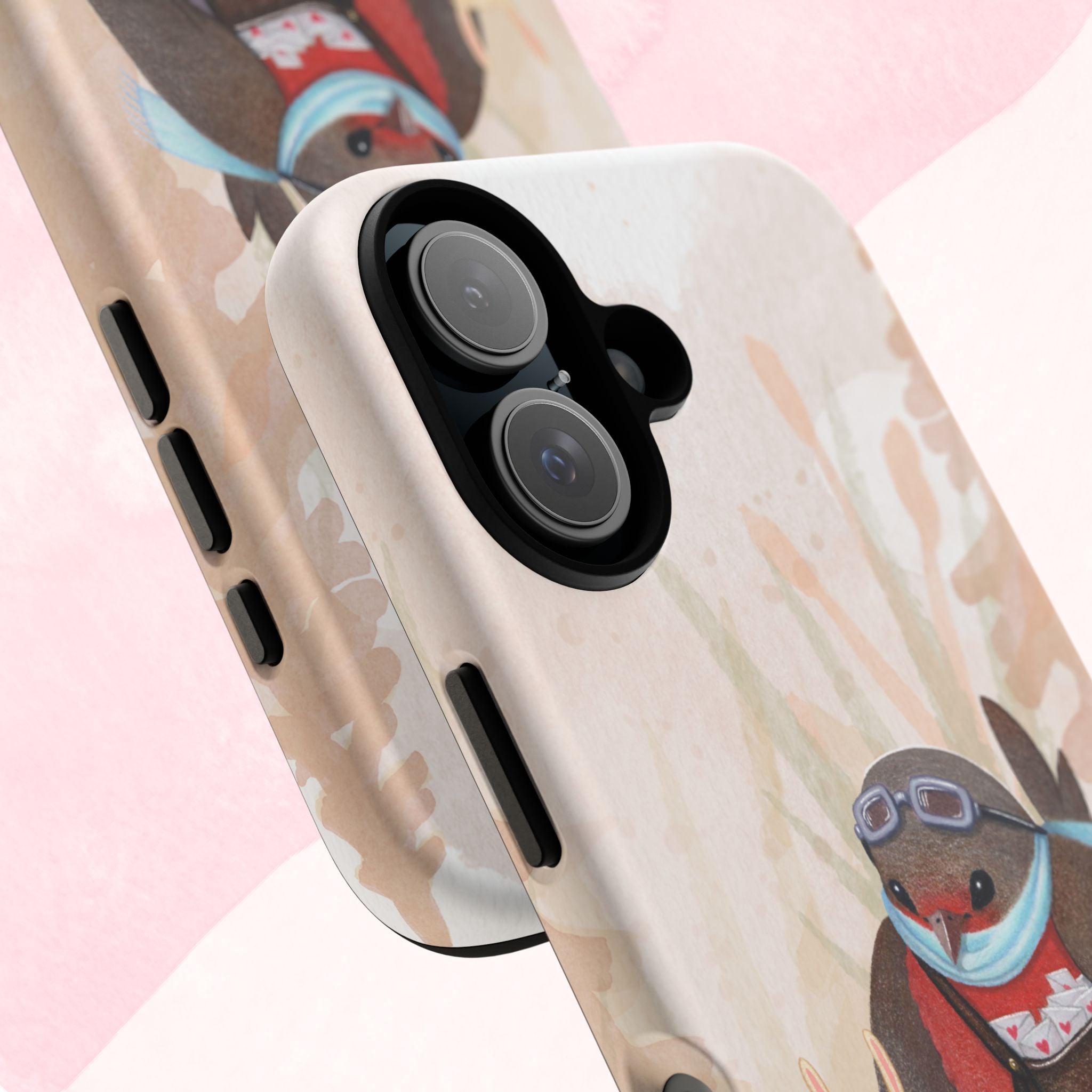 Whimsical Animal Phone Case, Cute Bird and Rabbit Design, Animal Lovers Gift, Nature-Themed Accessory, Eco-Friendly Tech Cover