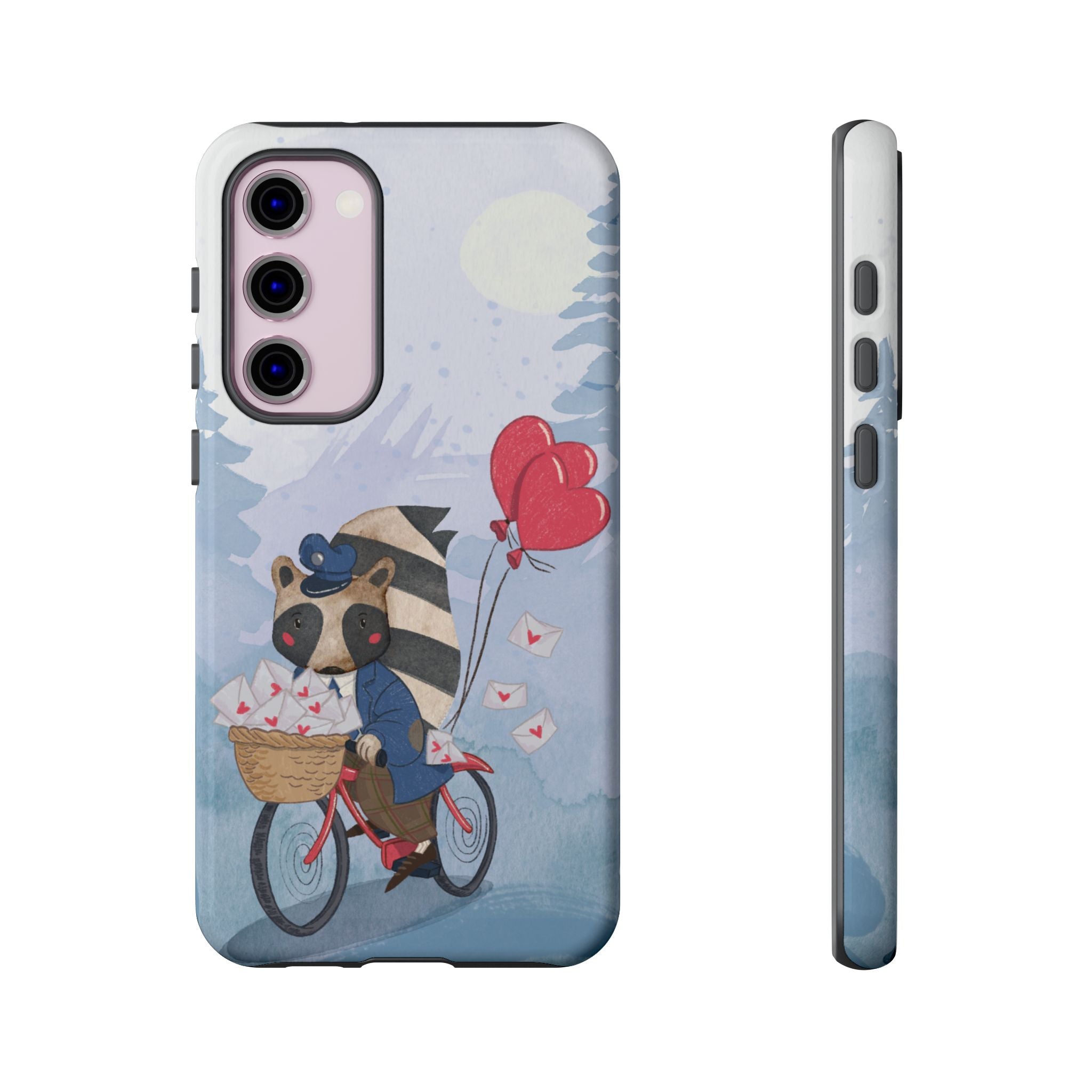 Cute Raccoon Phone Case, Tough Case for Animal Lovers, Valentine's Day Gift, Whimsical Phone Accessory, Gifts for Kids