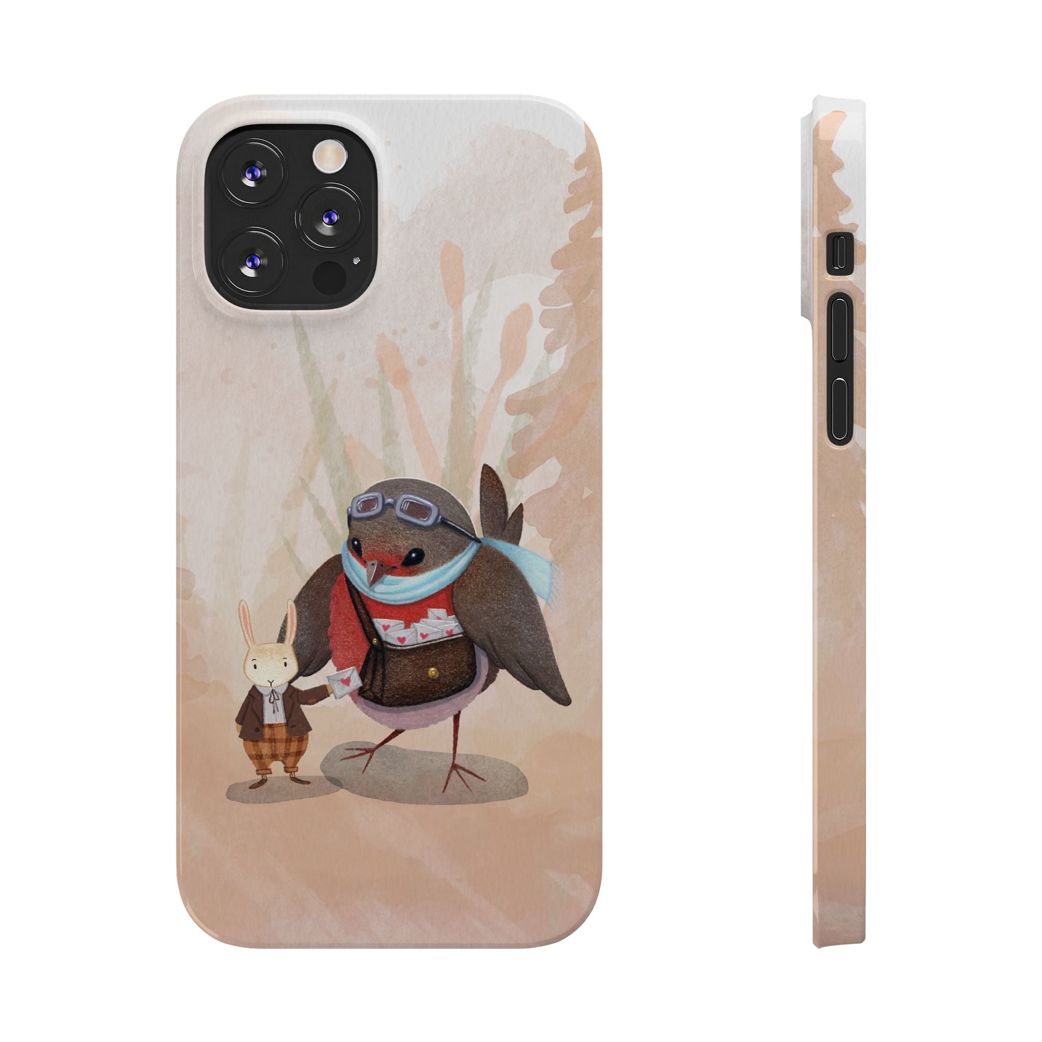 Whimsical Animal Slim Phone Cases - Cute Bird and Rabbit Design, Perfect for Animal Lovers, Gifts for Kids and Teens, Ideal for Birthdays,