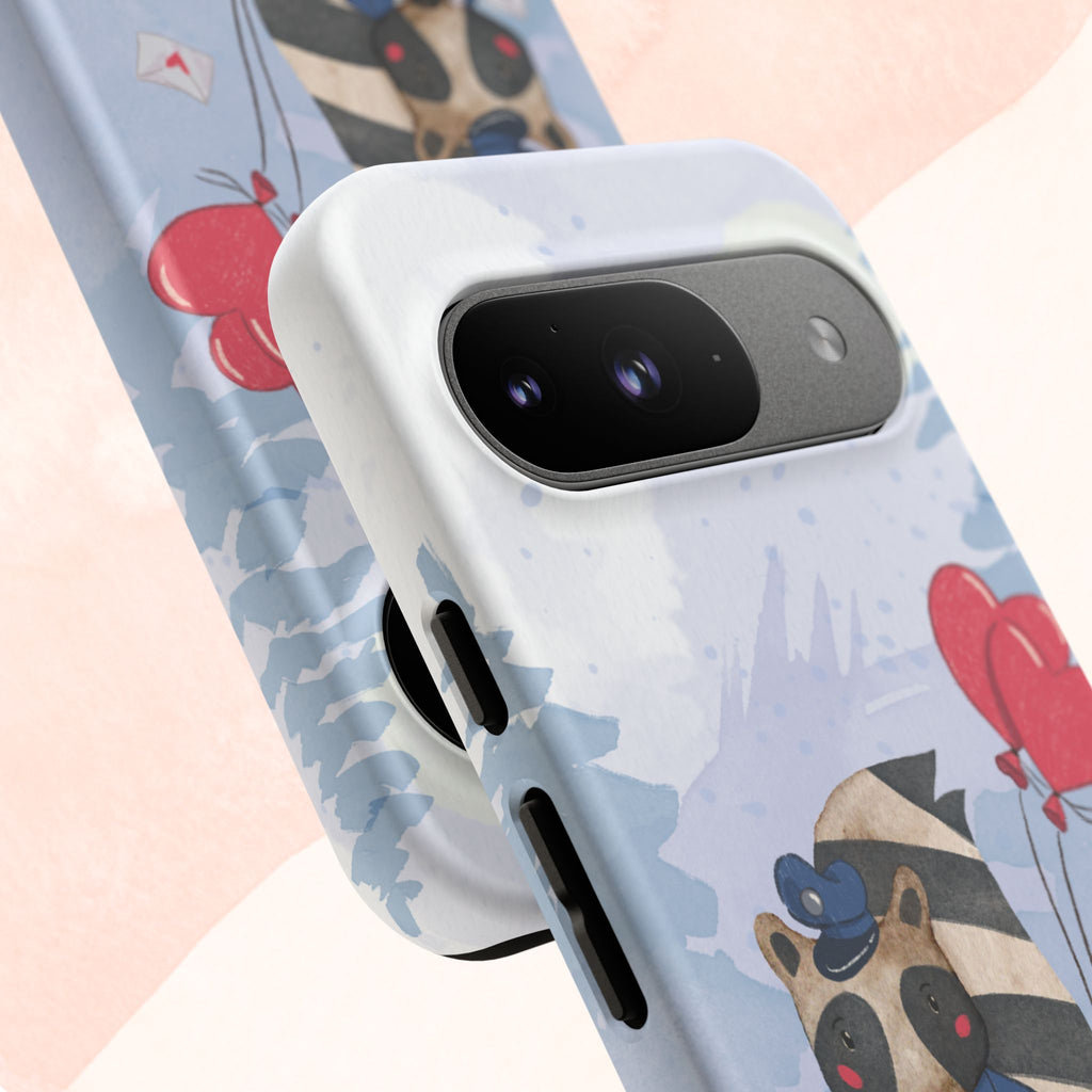 Cute Raccoon Phone Case, Tough Case for Animal Lovers, Valentine's Day Gift, Whimsical Phone Accessory, Gifts for Kids