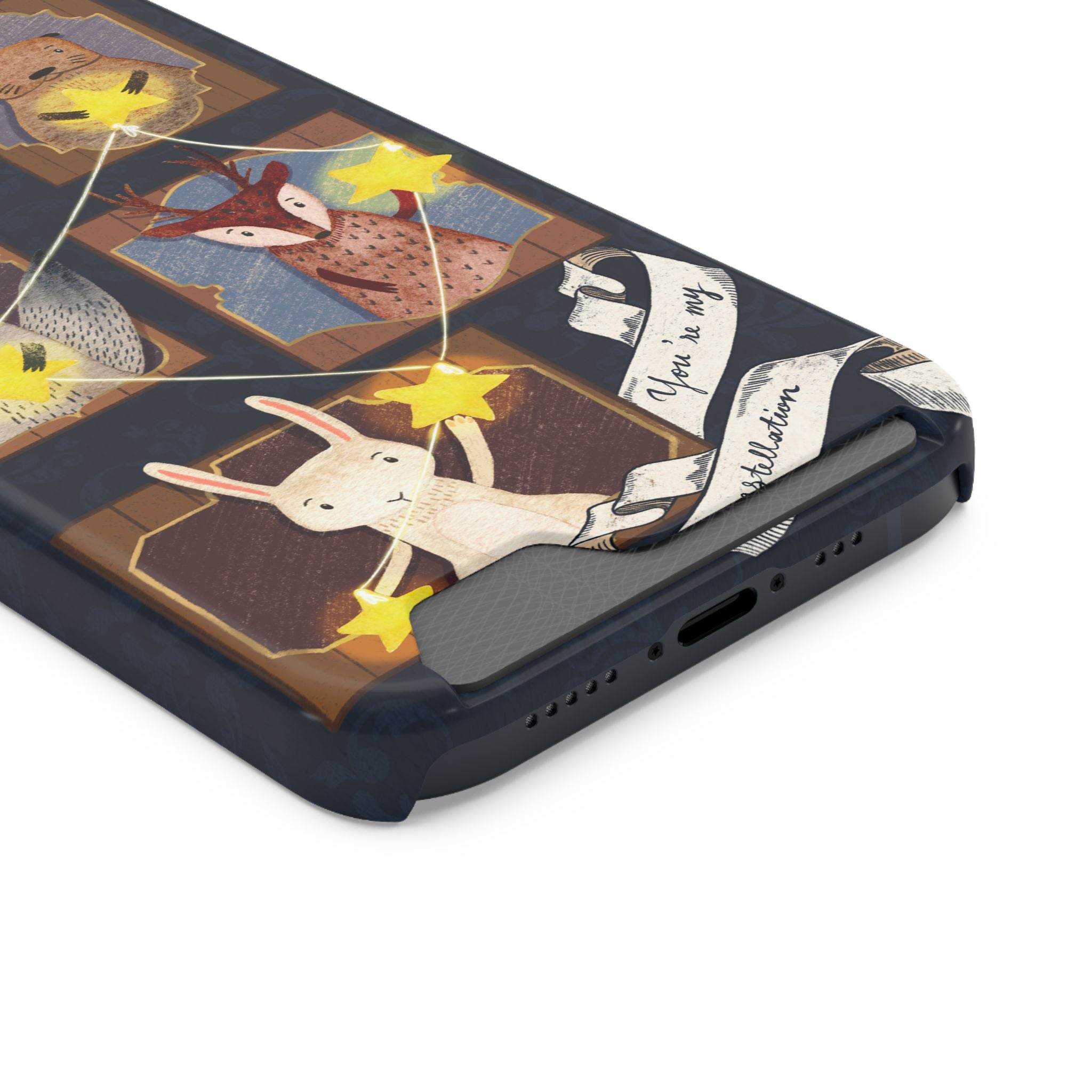 Whimsical Animal Phone Case with Card Holder, Cute Animal Design, Card Storage Case, Ideal for Animal Lovers, Gift for Kids, Birthday