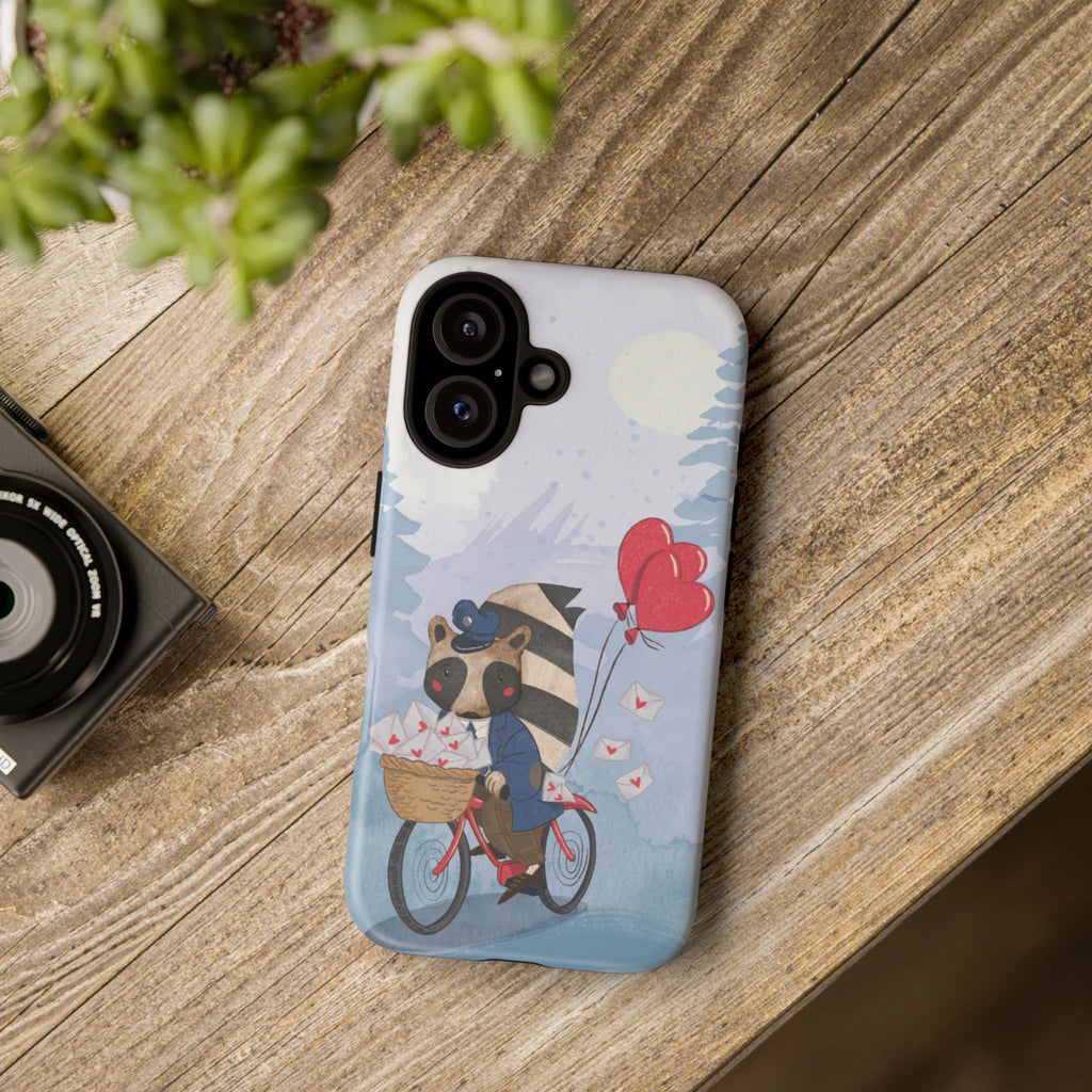 Cute Raccoon Phone Case, Tough Case for Animal Lovers, Valentine's Day Gift, Whimsical Phone Accessory, Gifts for Kids