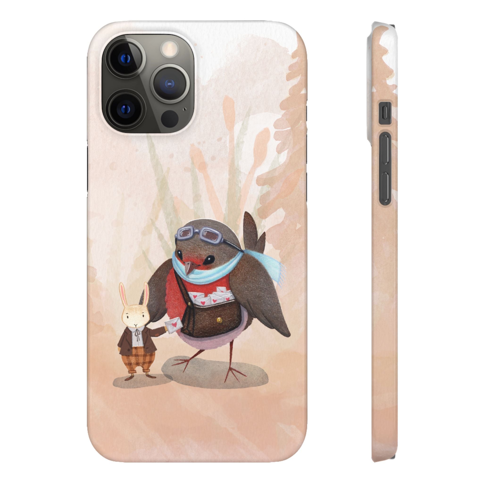 Whimsical Animal Snap Cases, Cute Phone Case, Handmade Bird and Bunny Design, Gift for Animal Lovers, Unique Smartphone Cover