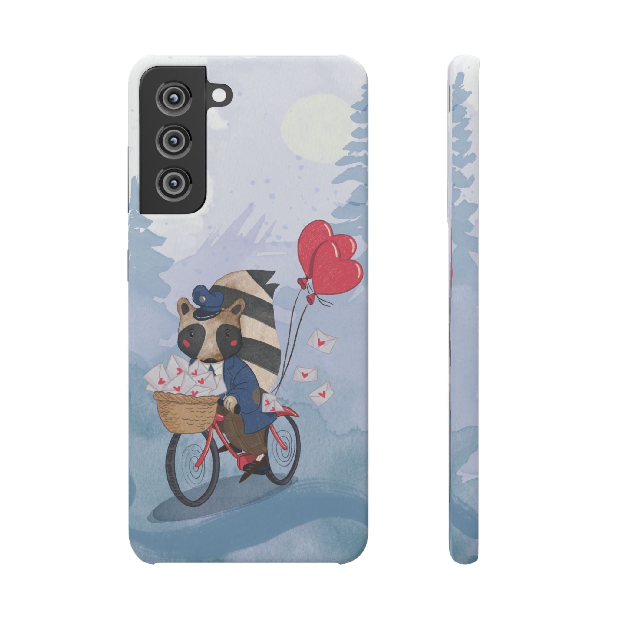 Whimsical Animal Snap Case with Love Balloons, Cute Phone Case, Valentine's Day Gift, Animal Lover Accessory, Creative Phone Cover