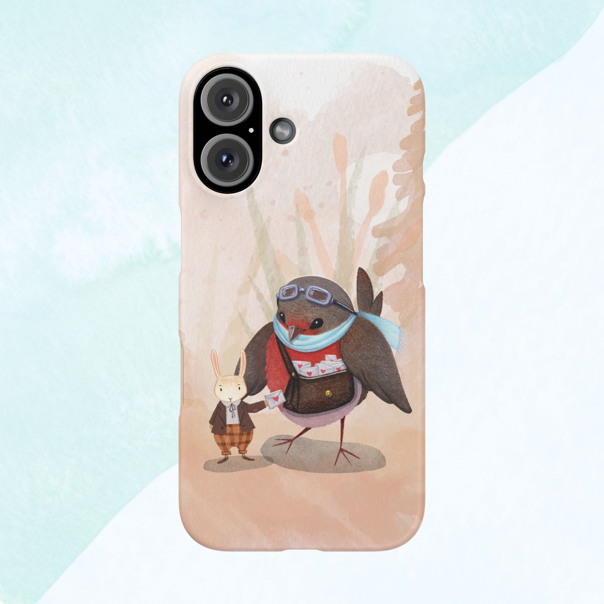 Whimsical Animal Snap Cases, Cute Phone Case, Handmade Bird and Bunny Design, Gift for Animal Lovers, Unique Smartphone Cover