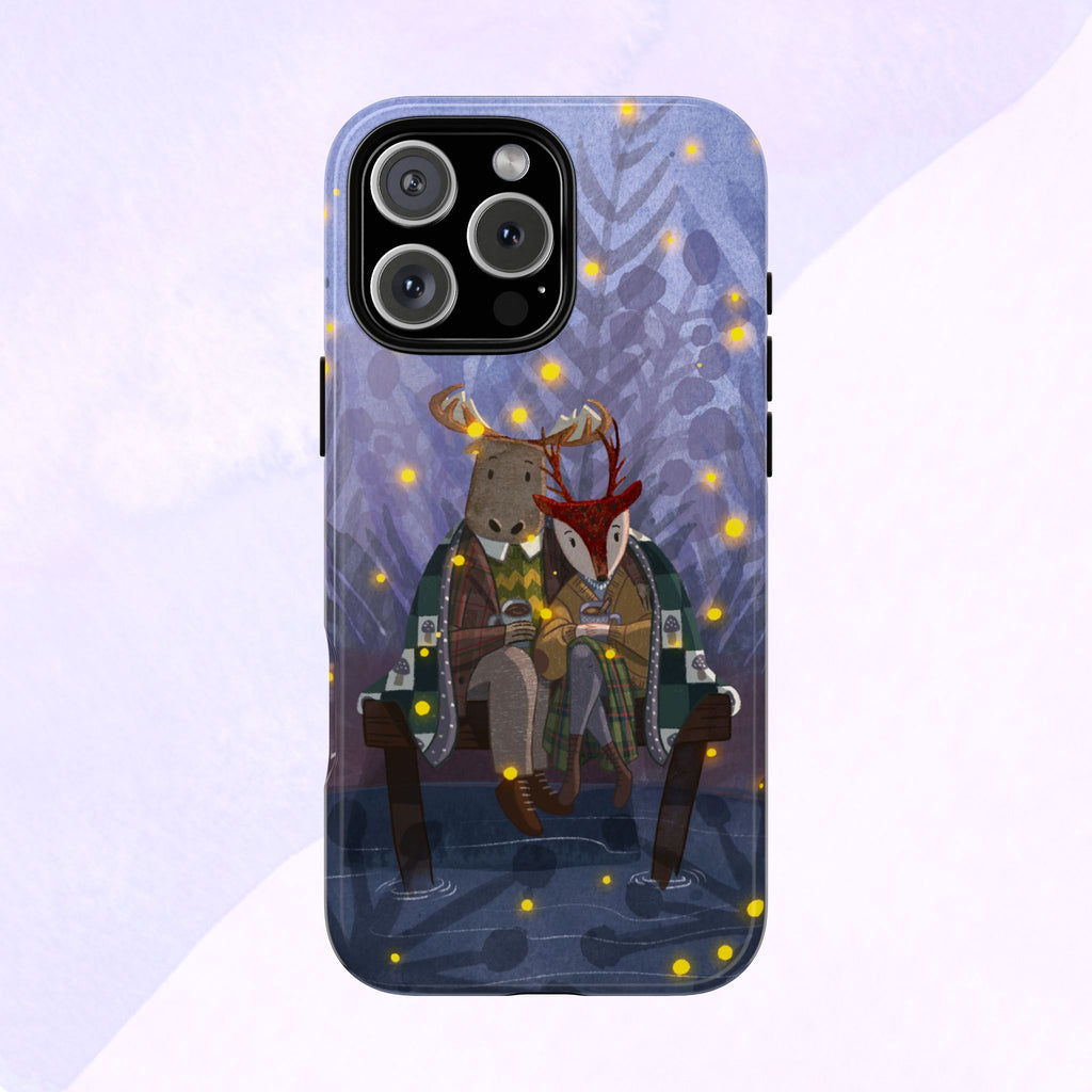 Cozy Couple Phone Case, Cute Animal Lovers Gift, Nature Aesthetic, Perfect for Holidays, Personalized Phone Accessories, Gift for Her