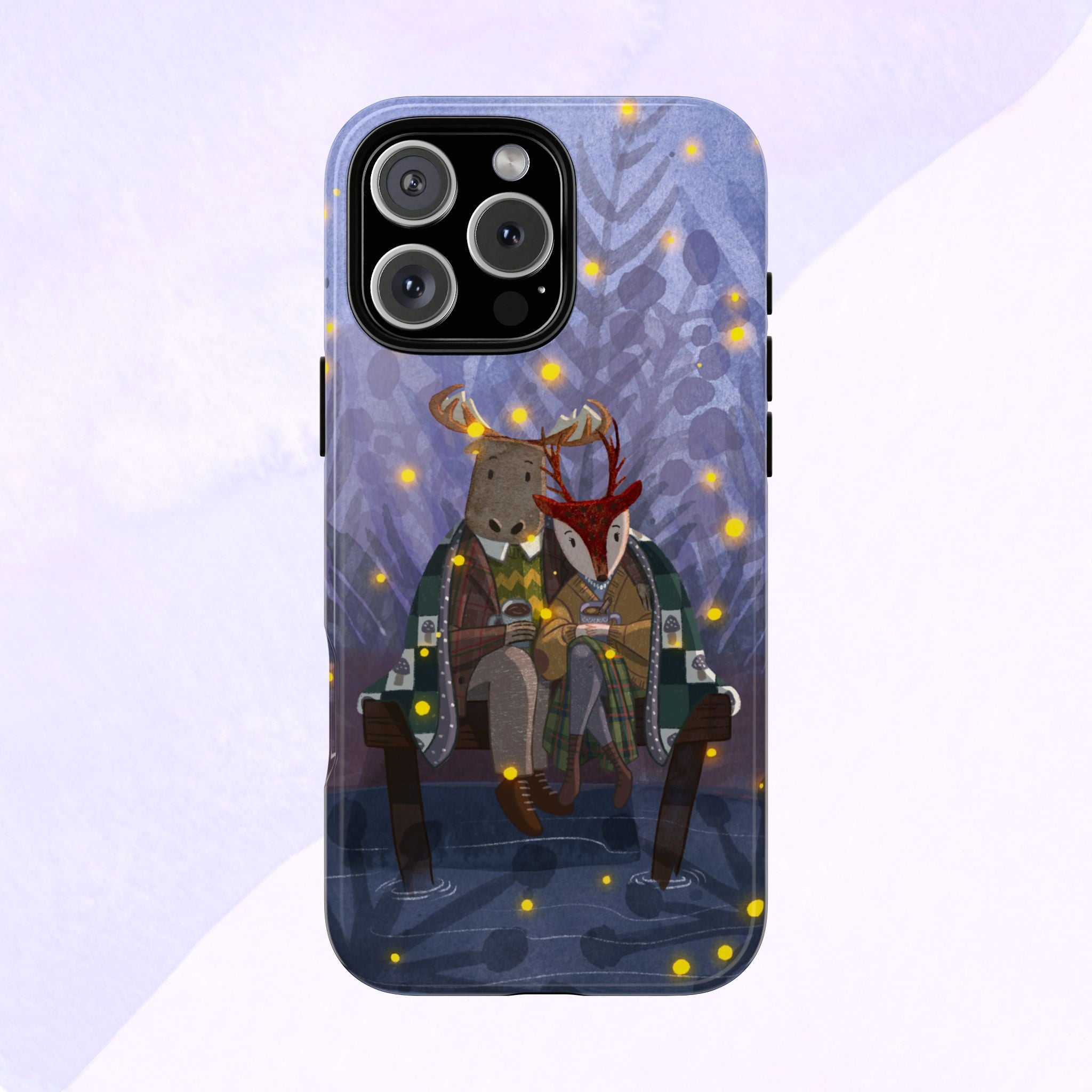 Cozy Couple Phone Case, Cute Animal Lovers Gift, Nature Aesthetic, Perfect for Holidays, Personalized Phone Accessories, Gift for Her
