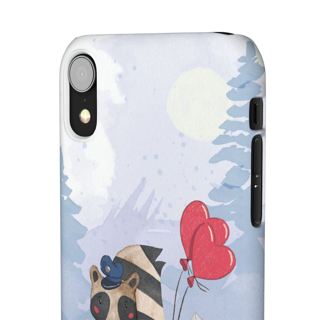 Whimsical Animal Snap Case with Love Balloons, Cute Phone Case, Valentine's Day Gift, Animal Lover Accessory, Creative Phone Cover