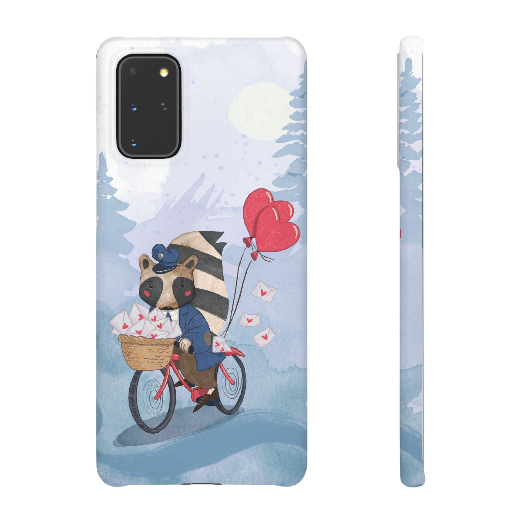 Whimsical Animal Snap Case with Love Balloons, Cute Phone Case, Valentine's Day Gift, Animal Lover Accessory, Creative Phone Cover