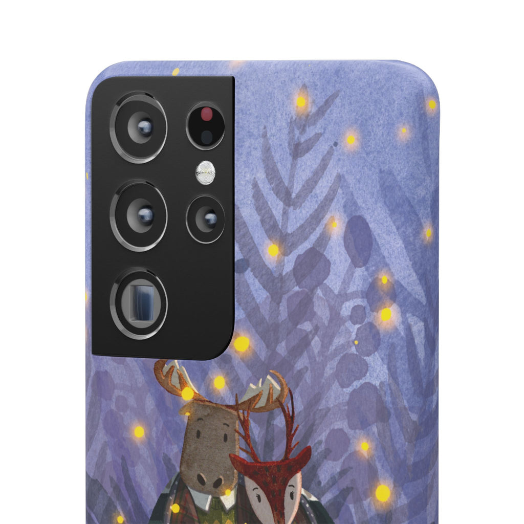 Whimsical Animal Lovers Snap Cases - Cozy Phone Protection, Gift for Nature Lovers, Holiday Decor, Cute Character Design, Animal Couple