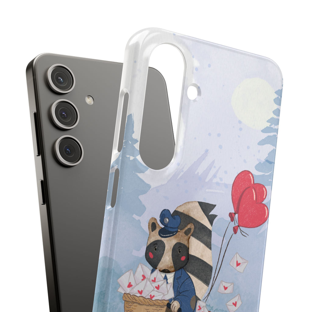 Whimsical Animal Snap Case with Love Balloons, Cute Phone Case, Valentine's Day Gift, Animal Lover Accessory, Creative Phone Cover